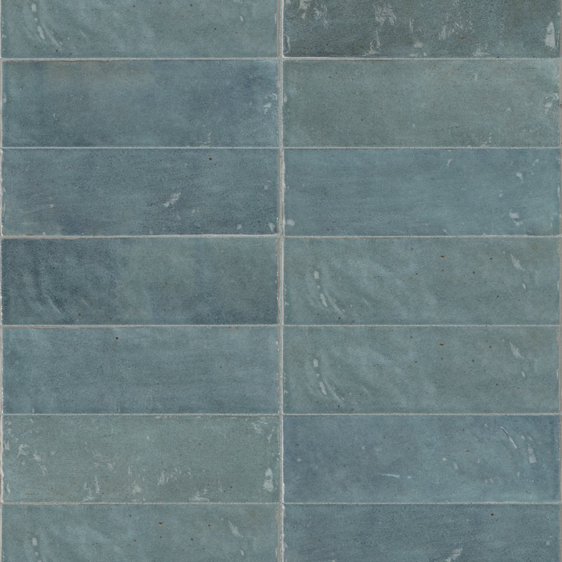 Carrelage effet Zellige Bleu Mer 20x6,5x0,85 cm Brillant Orisel - Mur intérieur