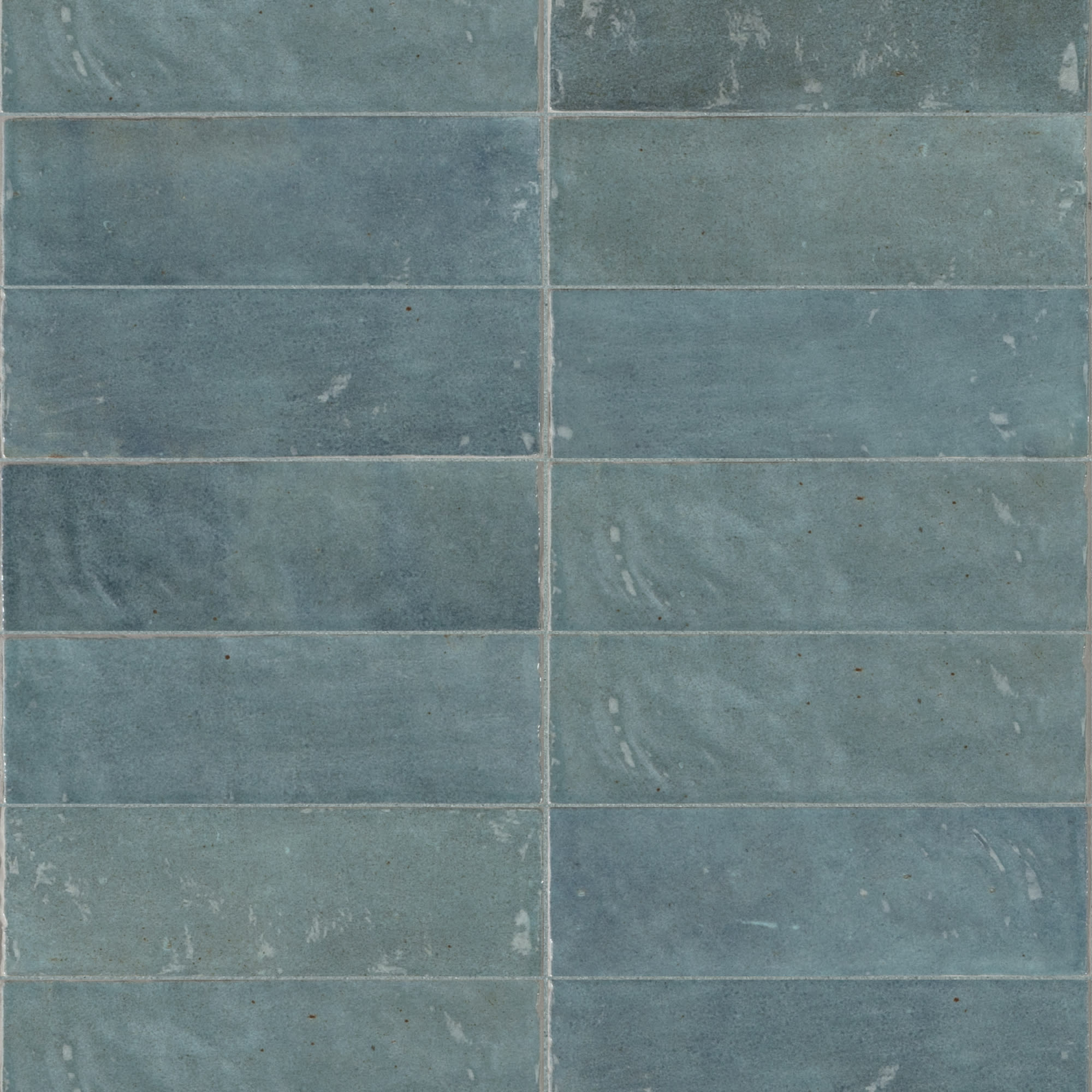 Carrelage effet Zellige Bleu Mer 20x6,5x0,85 cm Brillant Orisel - Mur intérieur