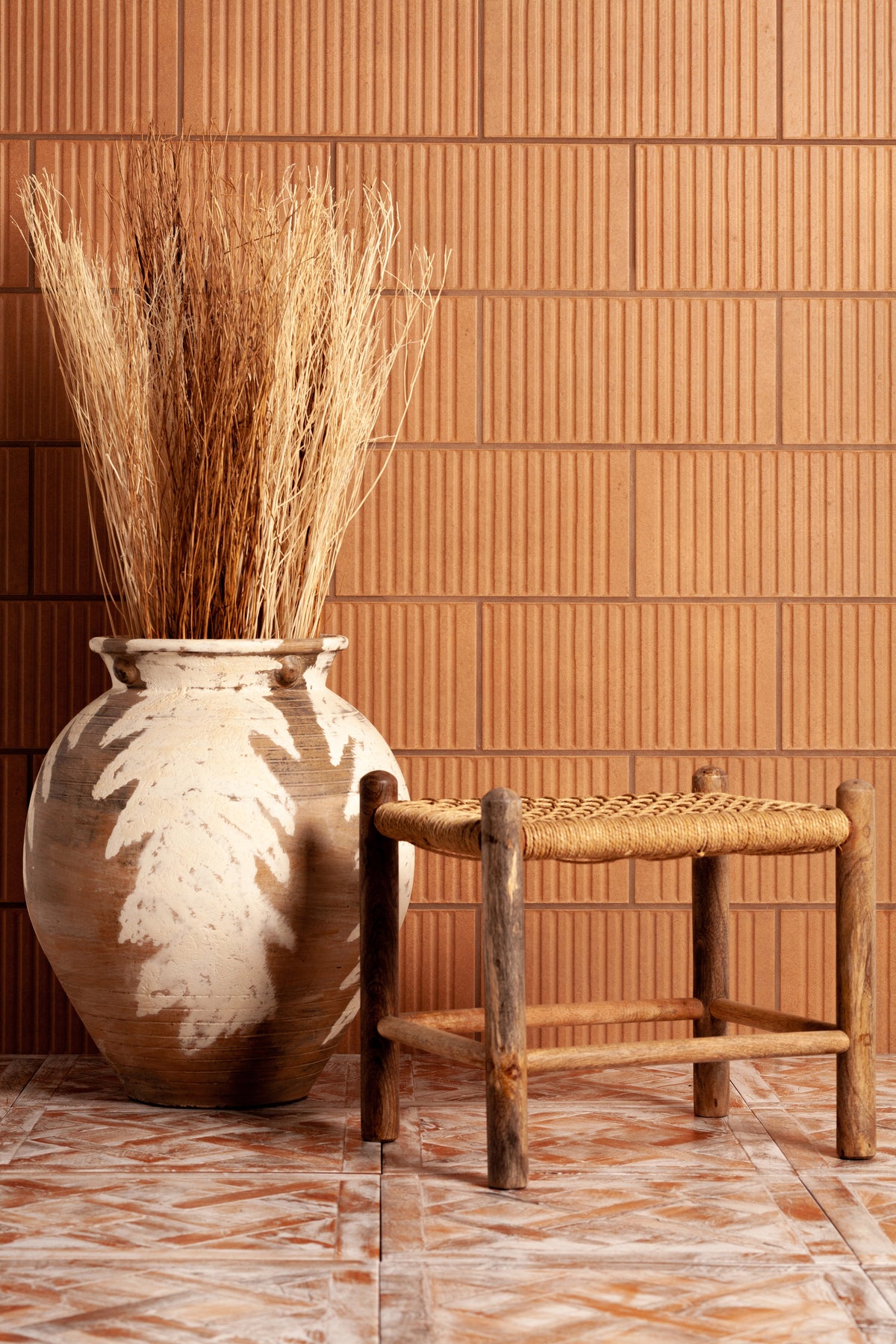 Carrelage Vintage Terracotta Linea 40x20x1,03 cm Tavira - Mur intérieur