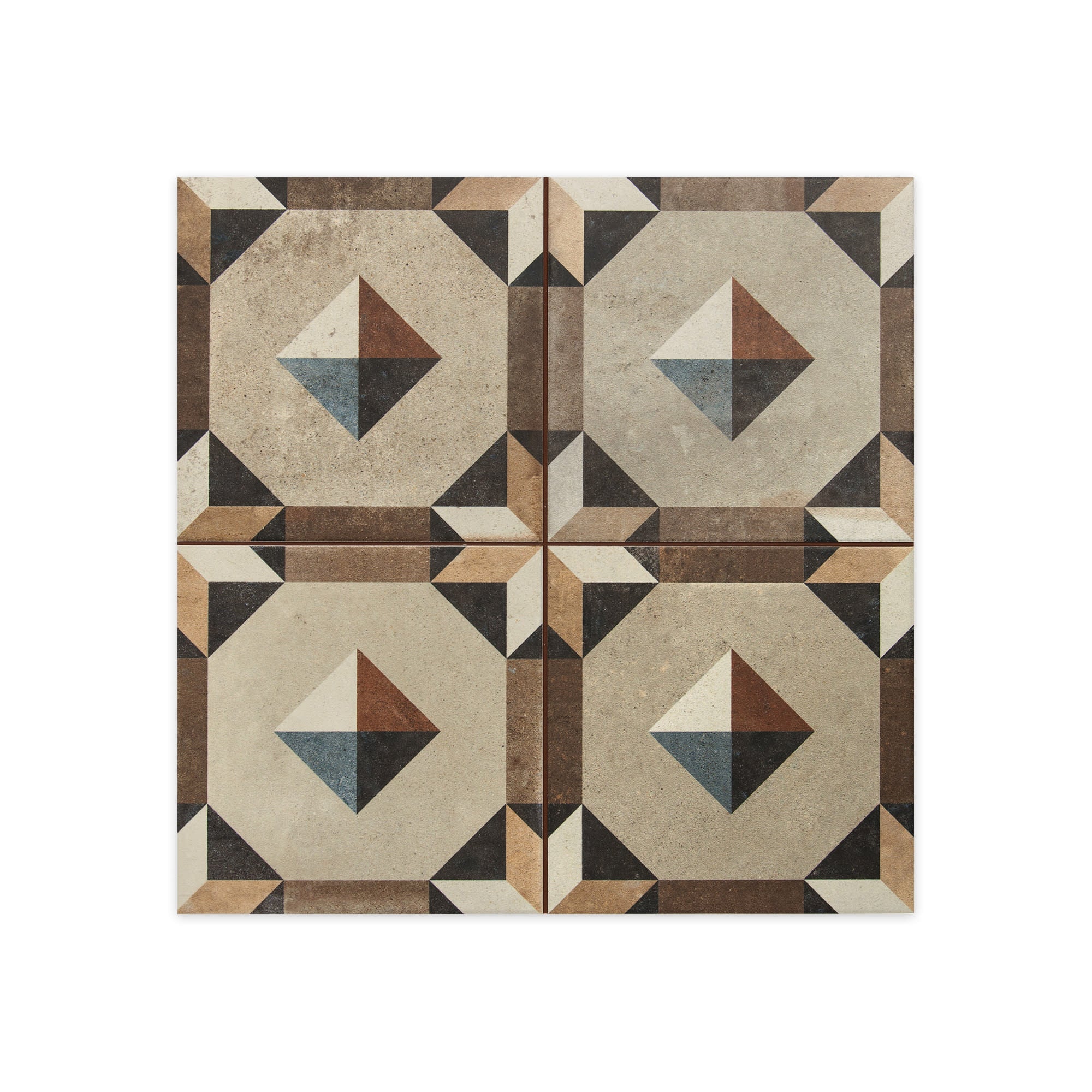 Carrelage Vintage effet Carreau ciment Multicolore Sidon 33x33x0,95 cm Trevora - Sol et mur intérieur