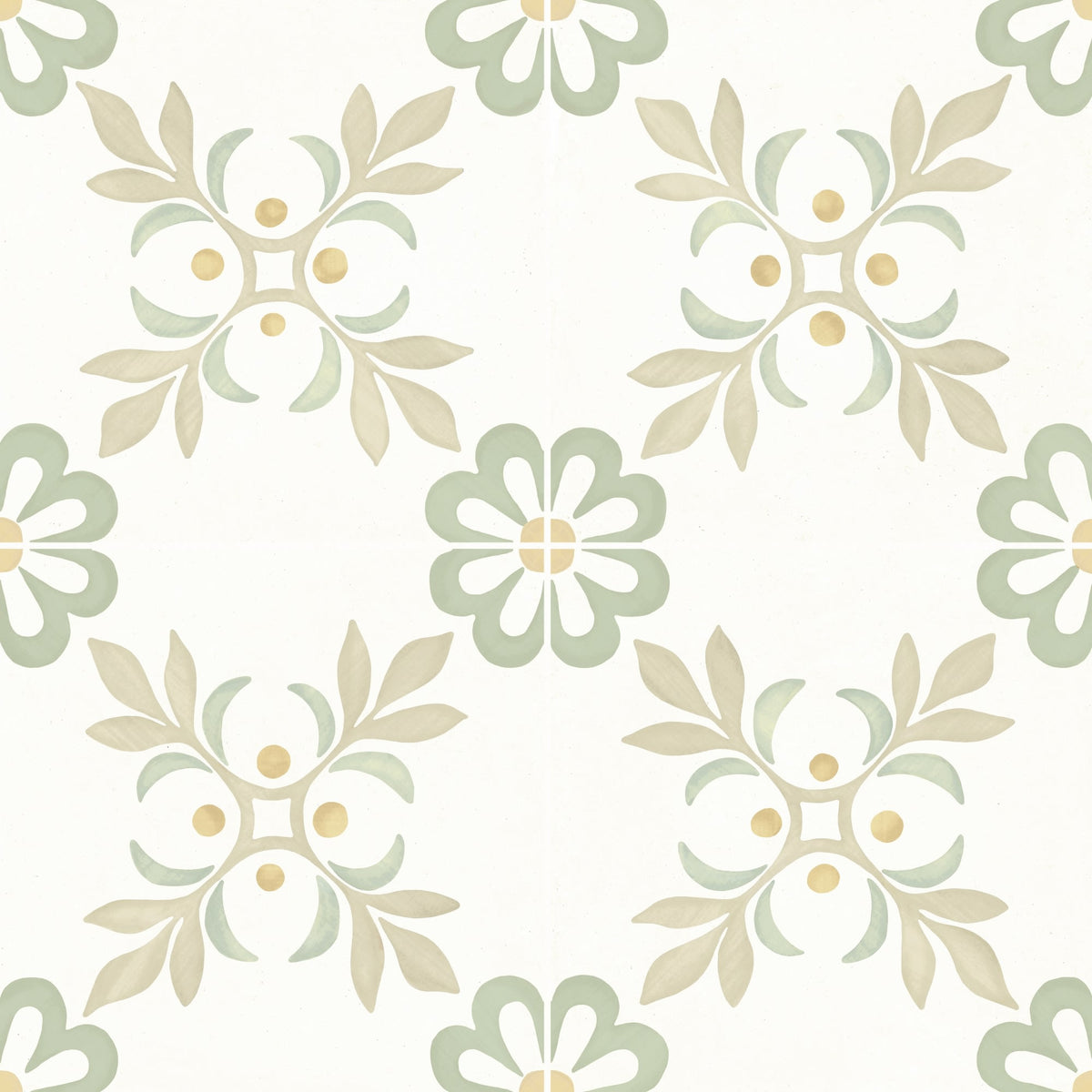 Carrelage effet Carreau ciment Roselis Vert 22,3x22,3x0,9 cm Levior - Sol et mur intérieur