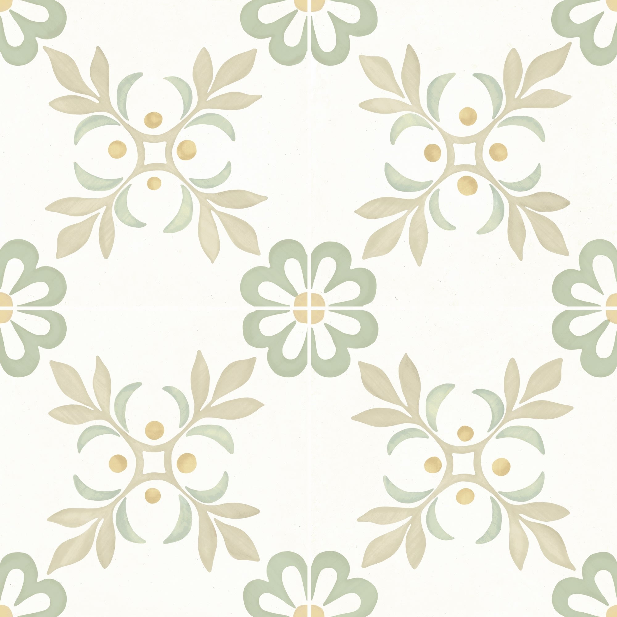 Carrelage effet Carreau ciment Roselis Vert 22,3x22,3x0,9 cm Levior - Sol et mur intérieur