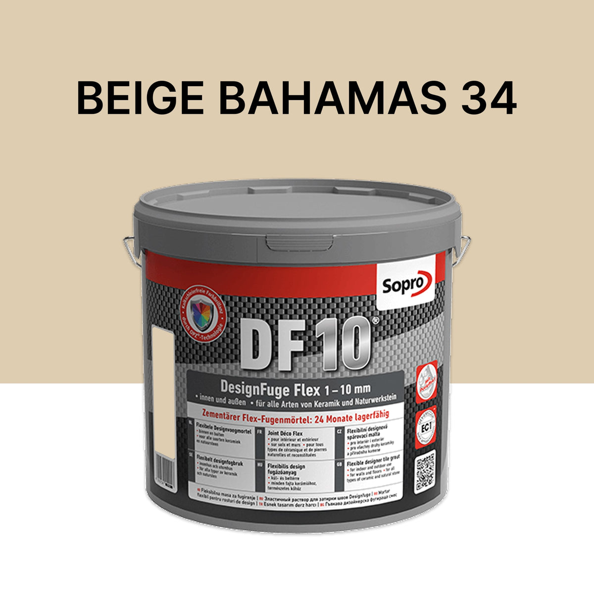 Joint carrelage salle de bains - 1 à 10 mm - Beige Bahamas 34 - Sopro DF 10 - 5 kg