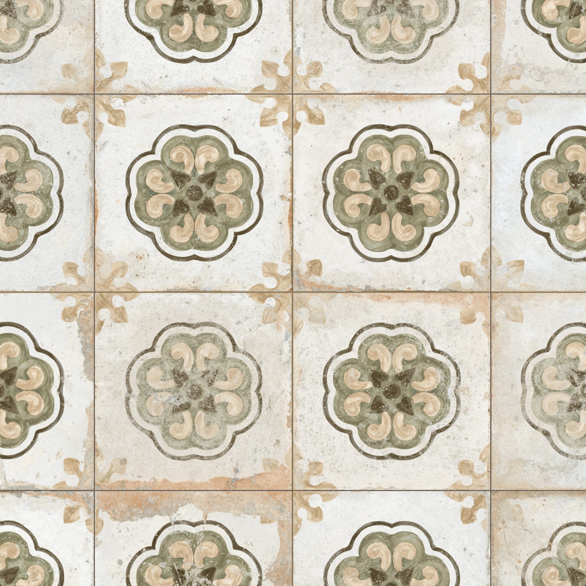 Carrelage Vintage effet Carreau ciment Multicolore Cirta 45x45x0,95 cm Velora - Sol et mur intérieur