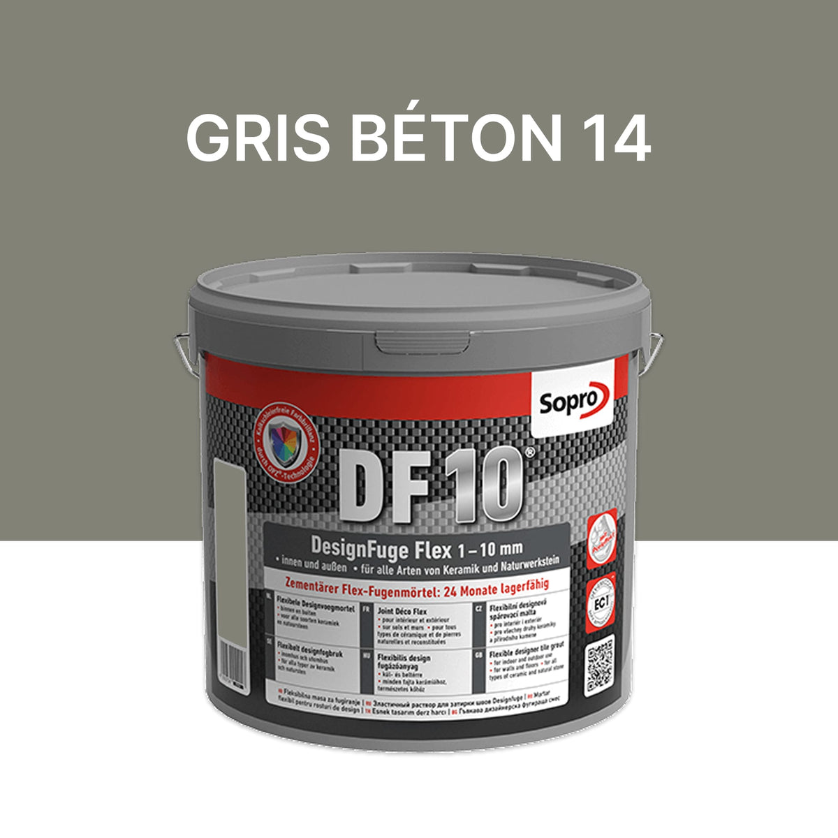 Joint carrelage salle de bains - 1 à 10 mm - Gris béton 14 - Sopro DF 10 - 5 kg