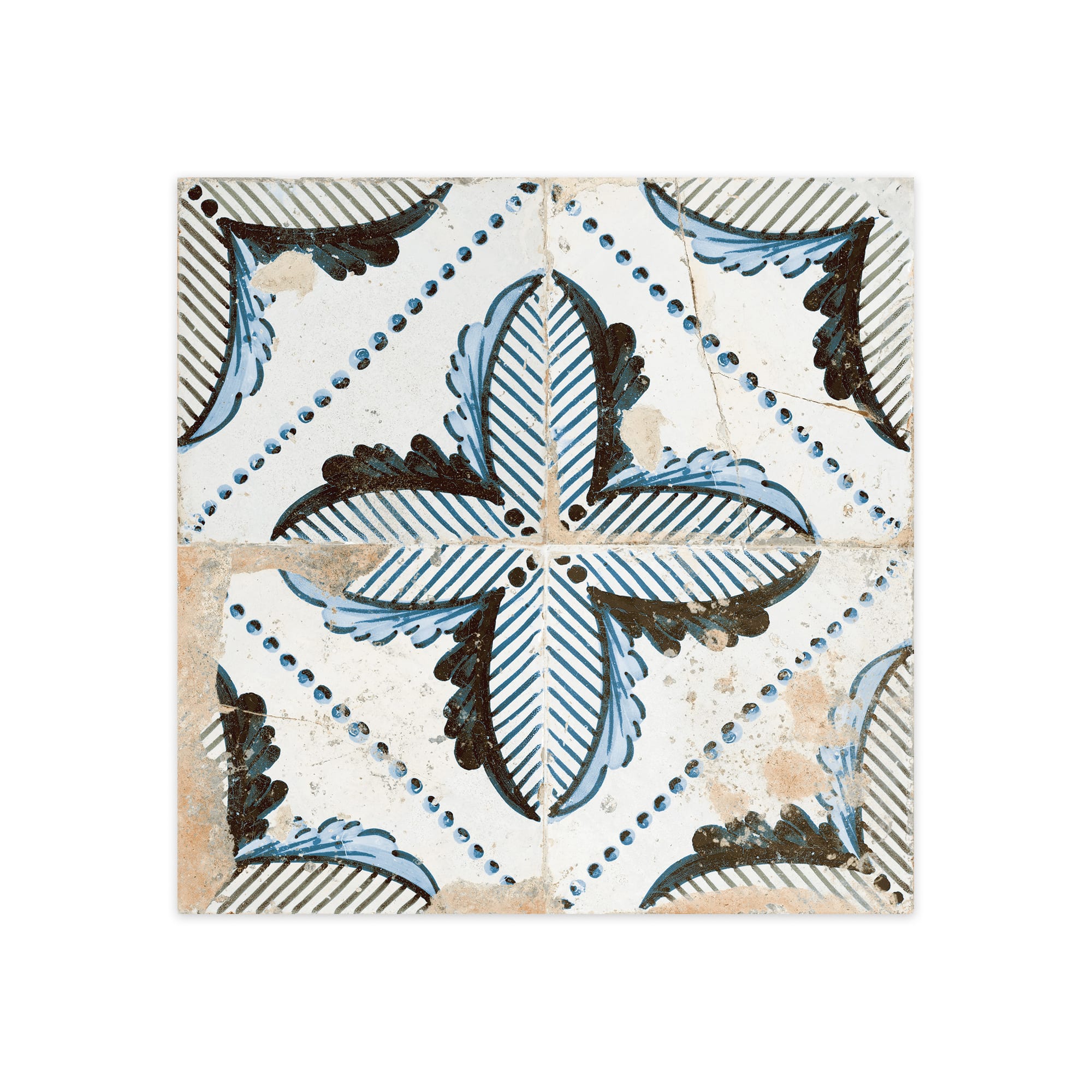 Carrelage Vintage effet Carreau ciment Bleu Thera 45x45x0,95 cm Orlena - Sol et mur intérieur
