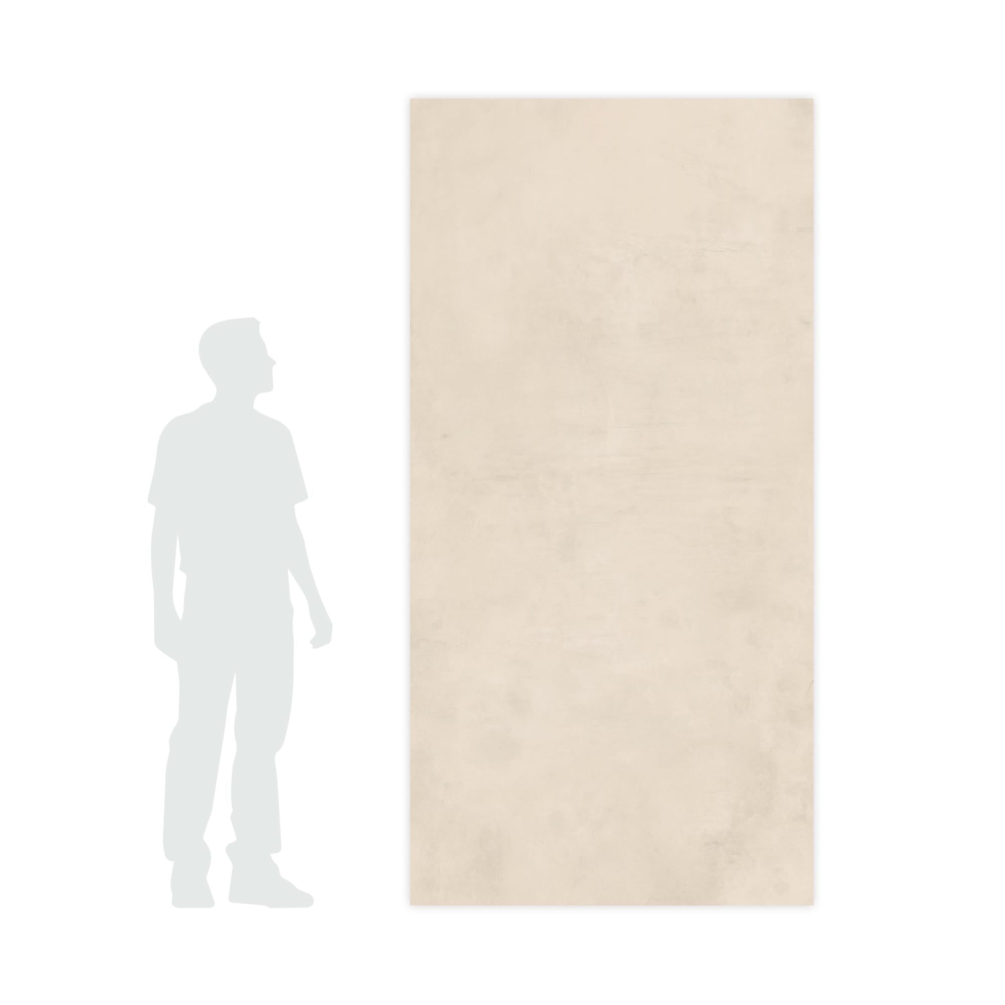 Carrelage effet Béton Beige Ivoire 240x120x0,9 cm Mat Vetrano - Mur intérieur