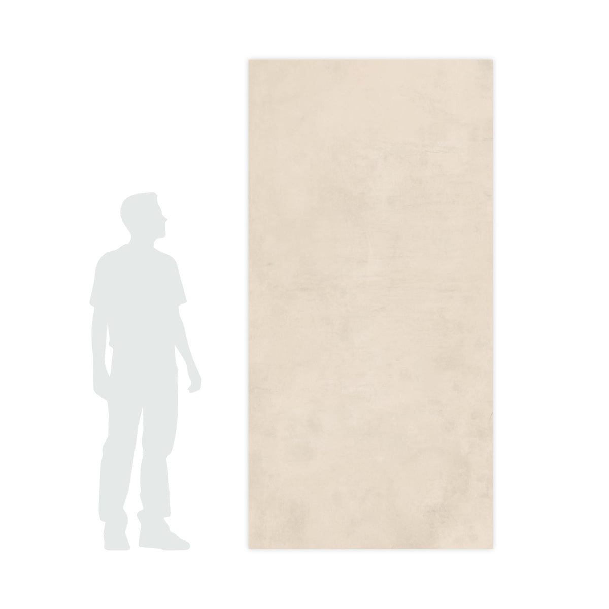 Carrelage effet Béton Beige Ivoire 240x120x0,9 cm Mat Vetrano - Mur intérieur