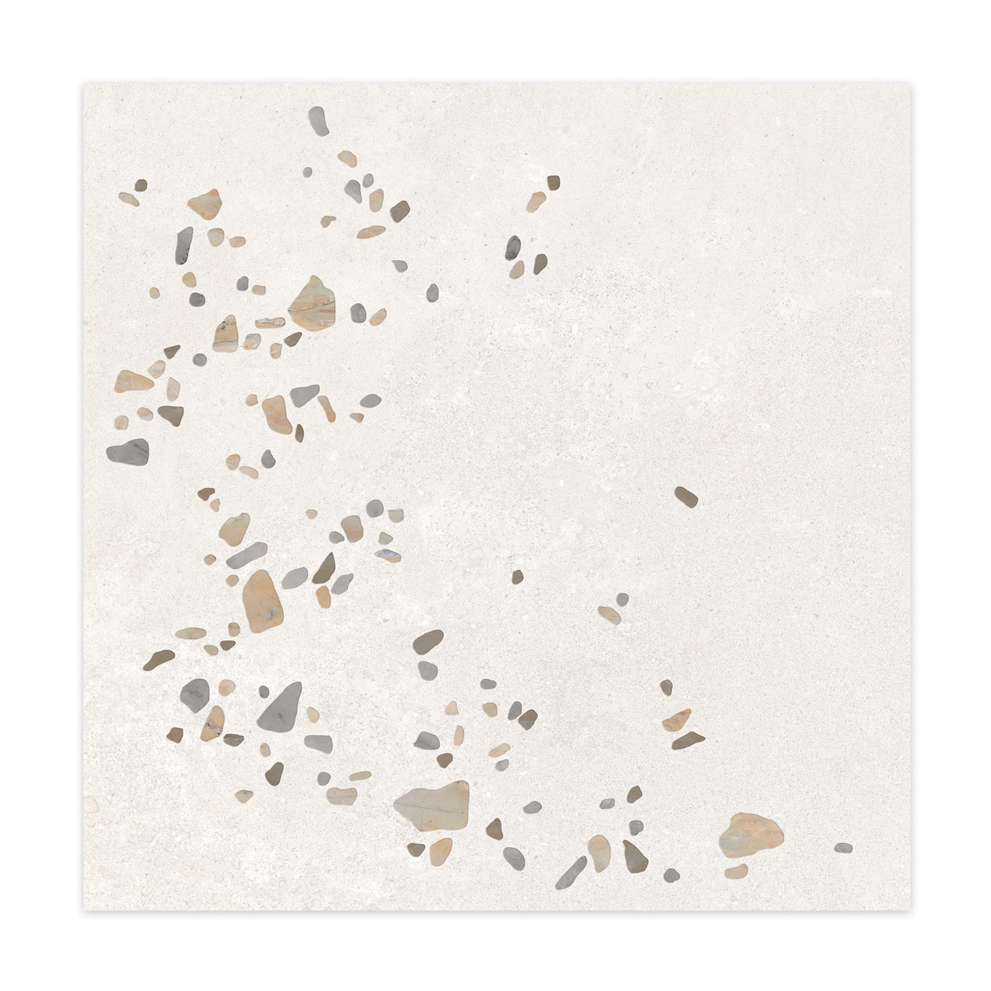 Carrelage effet Terrazzo Blanc Grisé 90x90x0,9 cm Alvior - Sol et mur intérieur