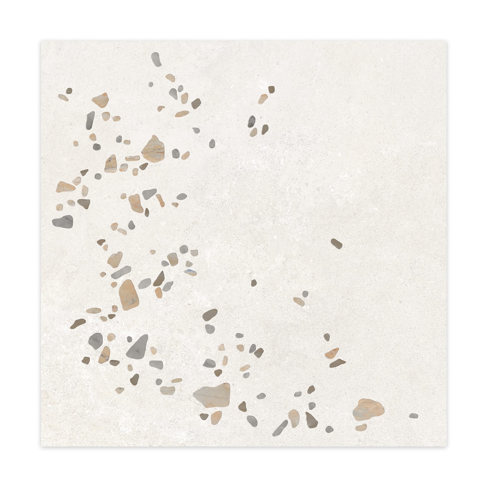 Carrelage effet Terrazzo Blanc Grisé 90x90x0,9 cm Alvior - Sol et mur intérieur