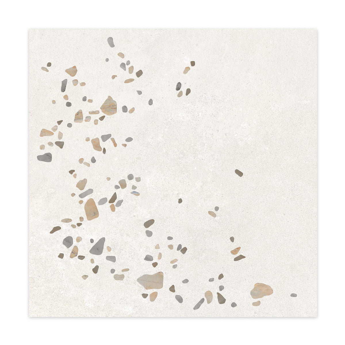 Carrelage effet Terrazzo Blanc Grisé 90x90x0,9 cm Alvior - Sol et mur intérieur