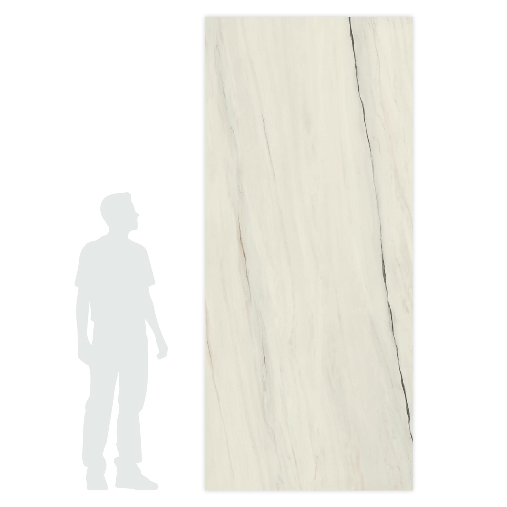 Carrelage effet Marbre Blanc Aurora 278x120x0,6 cm Mat Magnaro - Mur intérieur