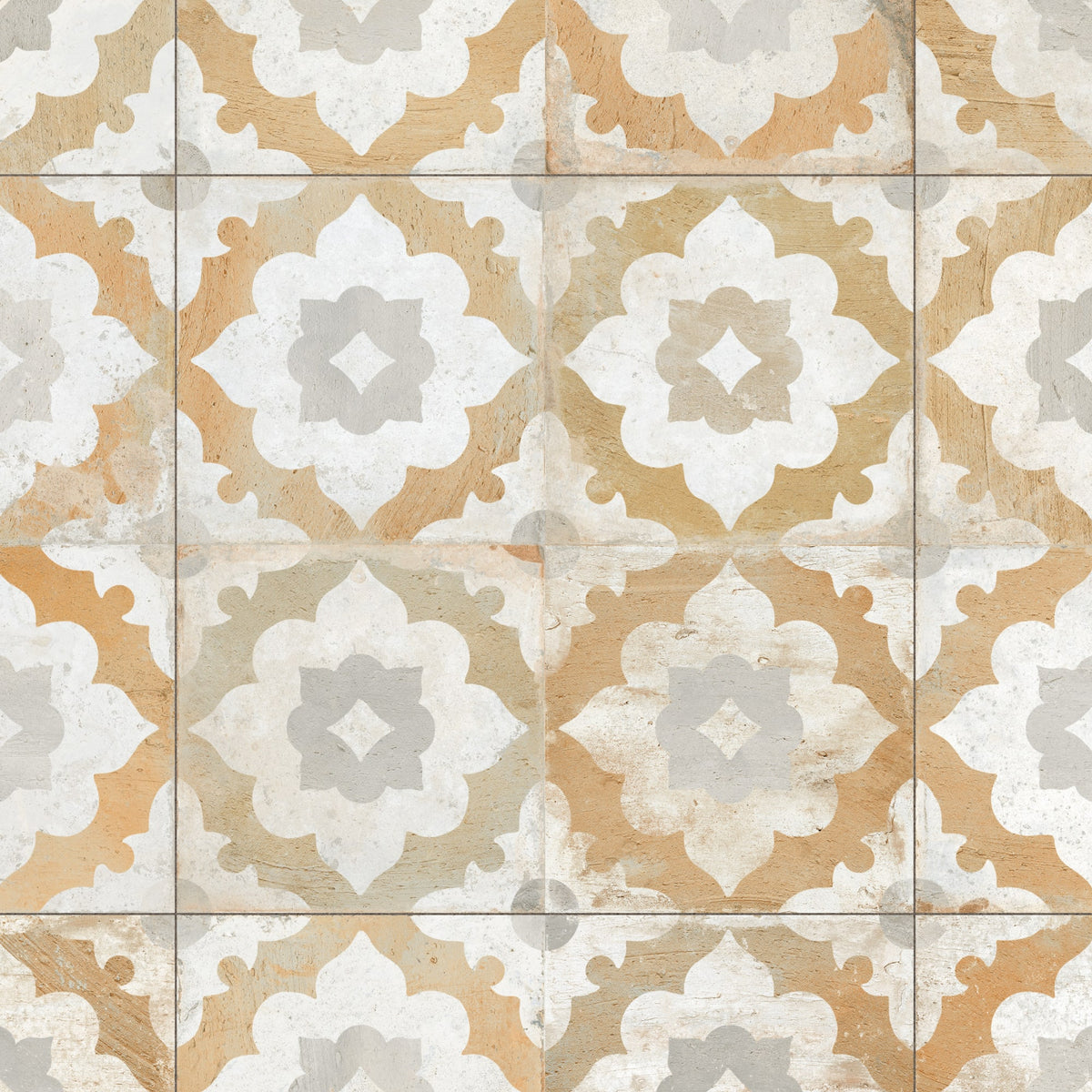 Carrelage Vintage effet Carreau ciment Jaune Ravenna 45x45x0,95 cm Rosaria - Sol et mur intérieur
