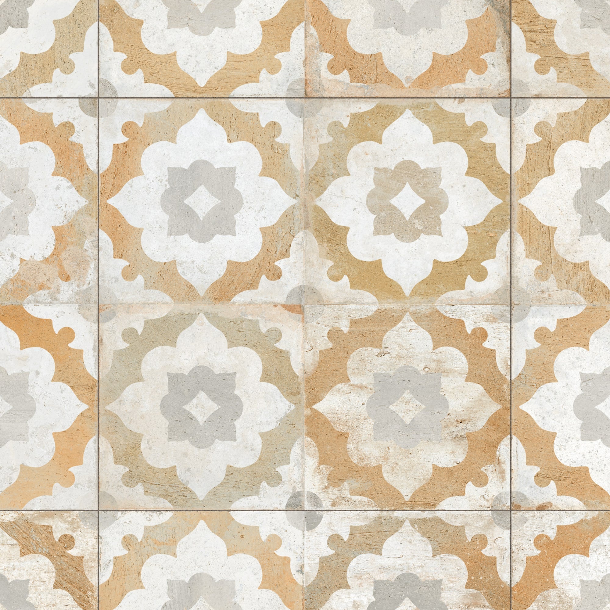 Carrelage Vintage effet Carreau ciment Jaune Ravenna 45x45x0,95 cm Rosaria - Sol et mur intérieur