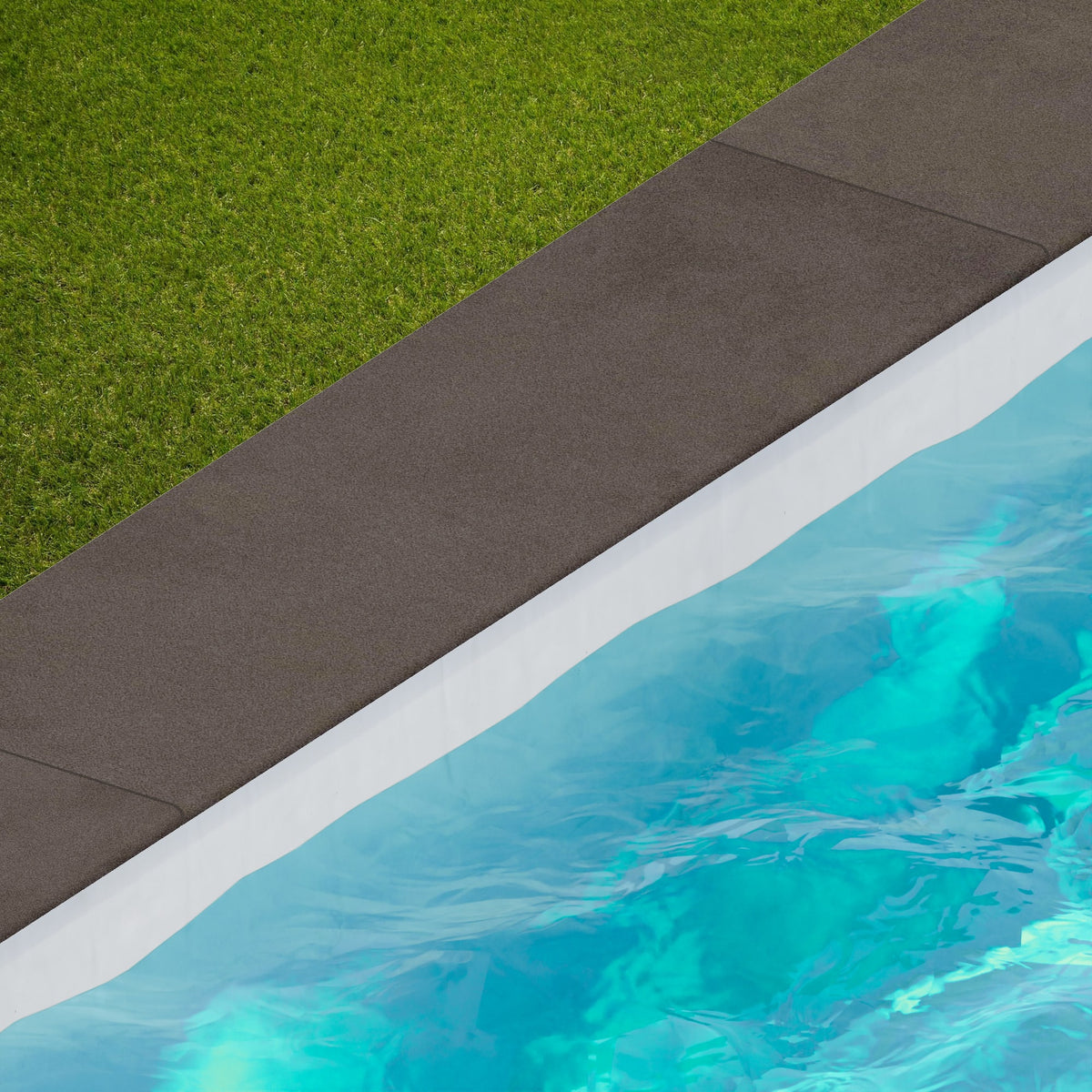 Margelle de piscine effet Béton Brun Cuir 120x33x2 cm Bord 1/2 Rond Vetrano