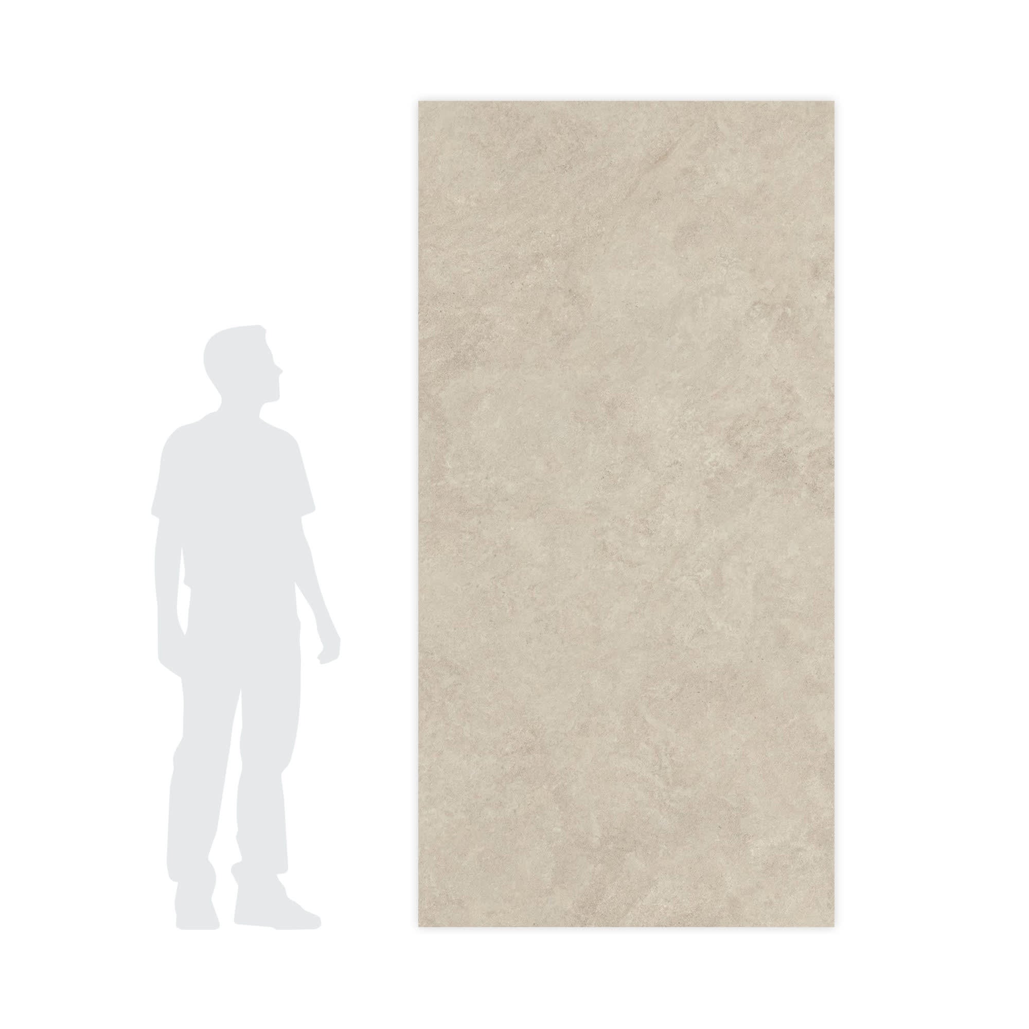 Carrelage effet Pierre Calcaire Gris Brume 240x120x0,9 cm Mat Rocalta - Mur intérieur