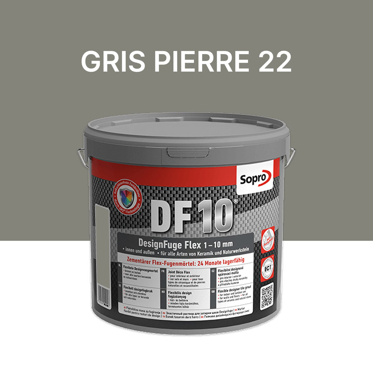 Joint carrelage salle de bains - 1 à 10 mm - Gris pierre 22 - Sopro DF 10 - 5 kg