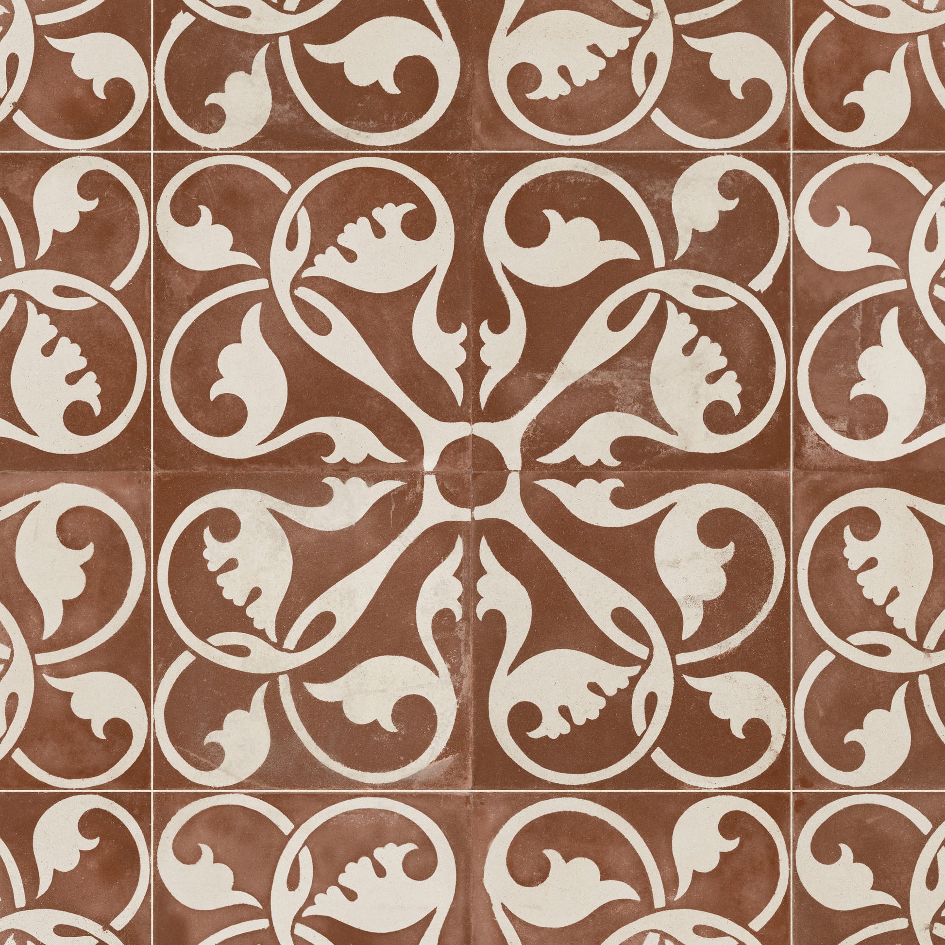 Carrelage Vintage effet Carreau ciment Terracotta 45x45x0,95 cm Morenca - Sol et mur intérieur