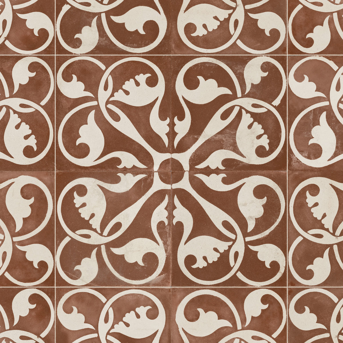 Carrelage Vintage effet Carreau ciment Terracotta 45x45x0,95 cm Morenca - Sol et mur intérieur