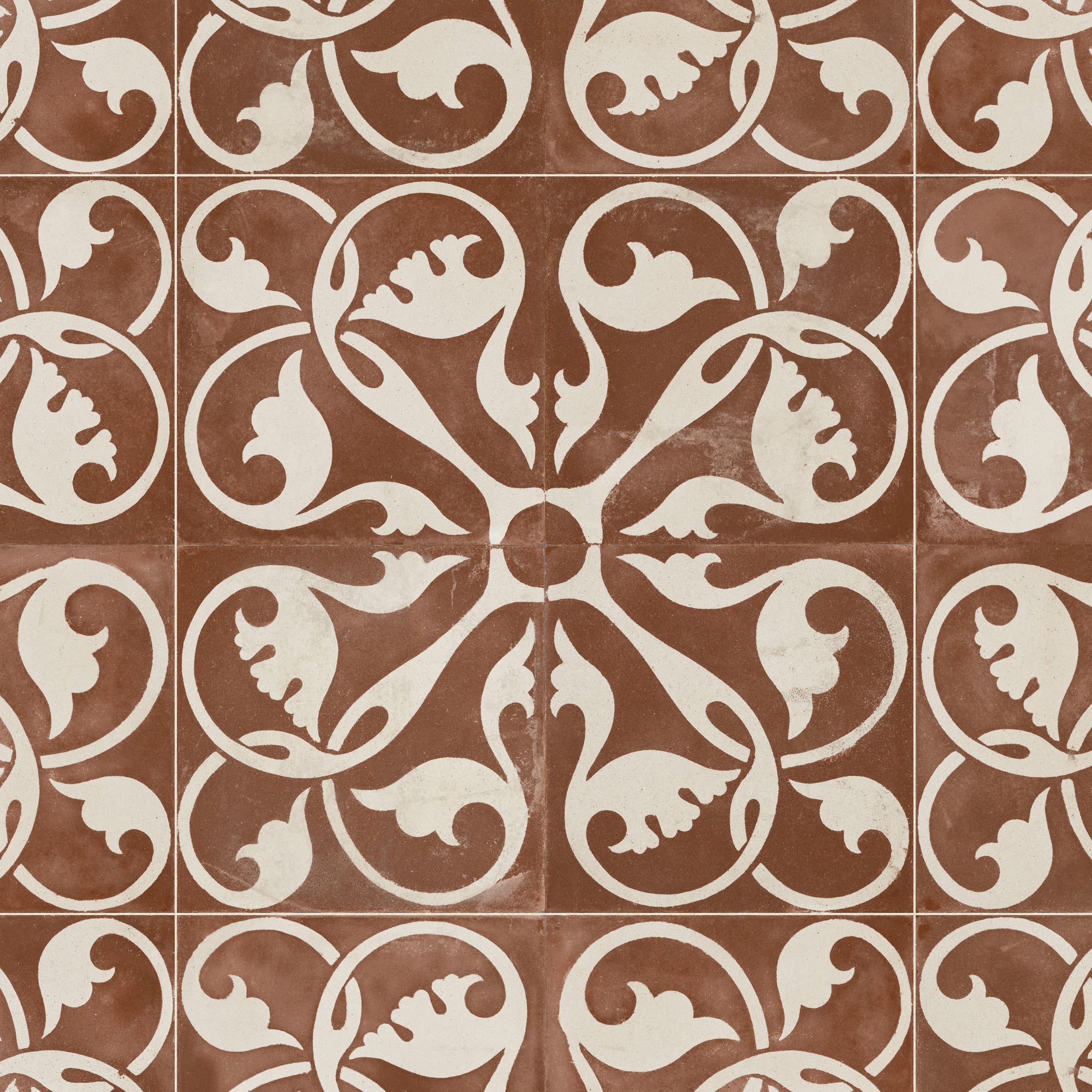 Carrelage Vintage effet Carreau ciment Terracotta 45x45x0,95 cm Morenca - Sol et mur intérieur