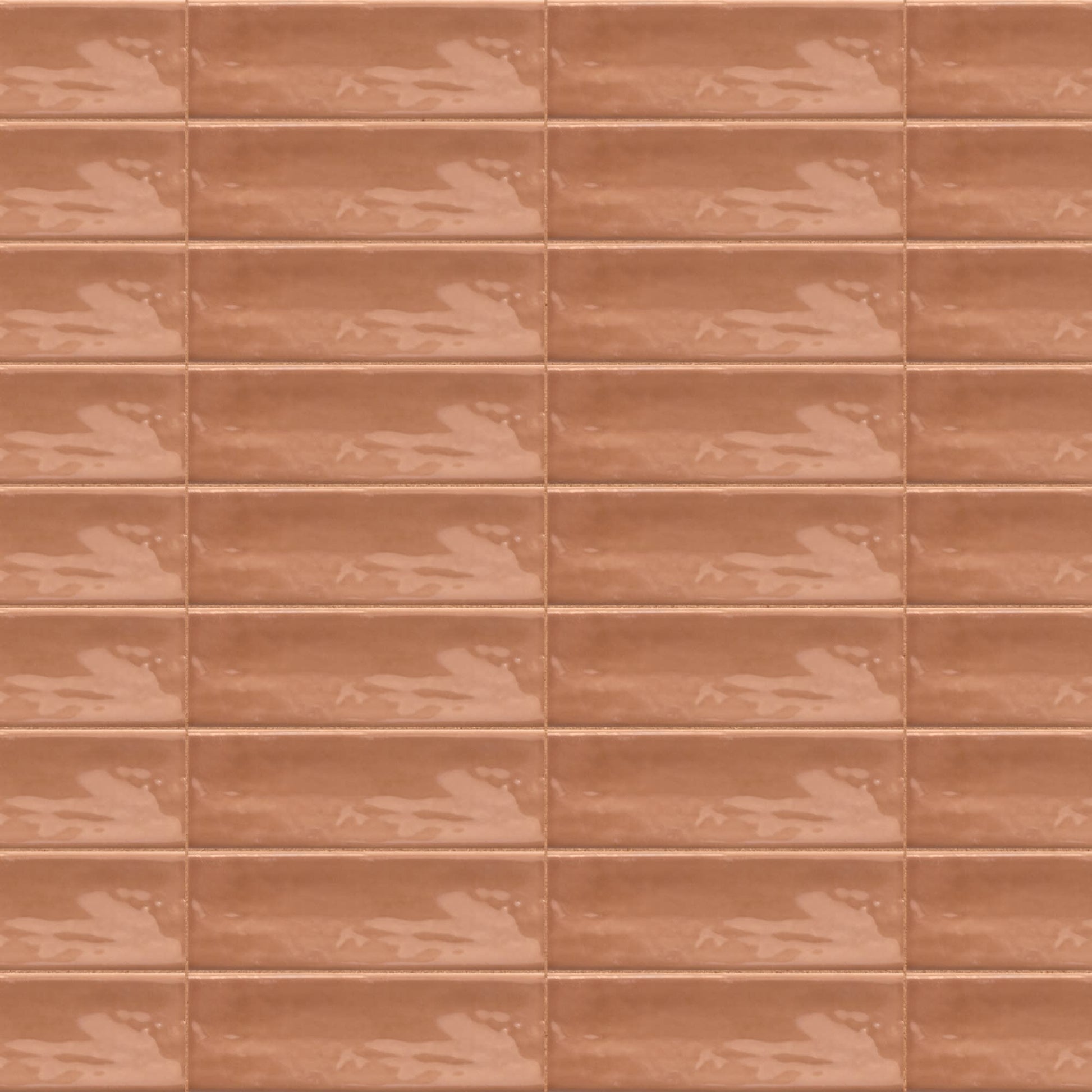 Carrelage effet Zellige Terracotta 14,6x4,8x0,8 cm Brillant Bravio - Mur intérieur