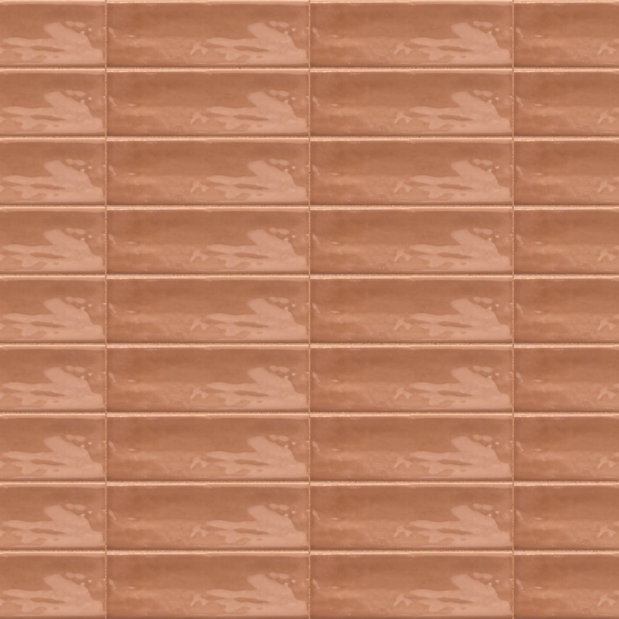 Carrelage effet Zellige Terracotta 14,6x4,8x0,8 cm Brillant Bravio - Mur intérieur
