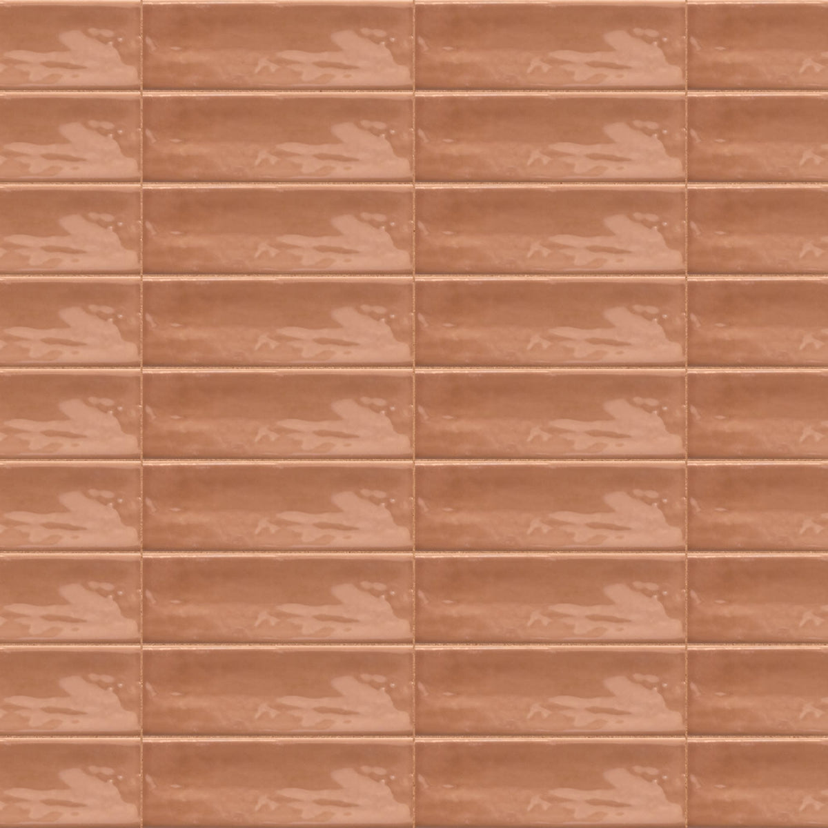 Carrelage effet Zellige Terracotta 14,6x4,8x0,8 cm Brillant Bravio - Mur intérieur
