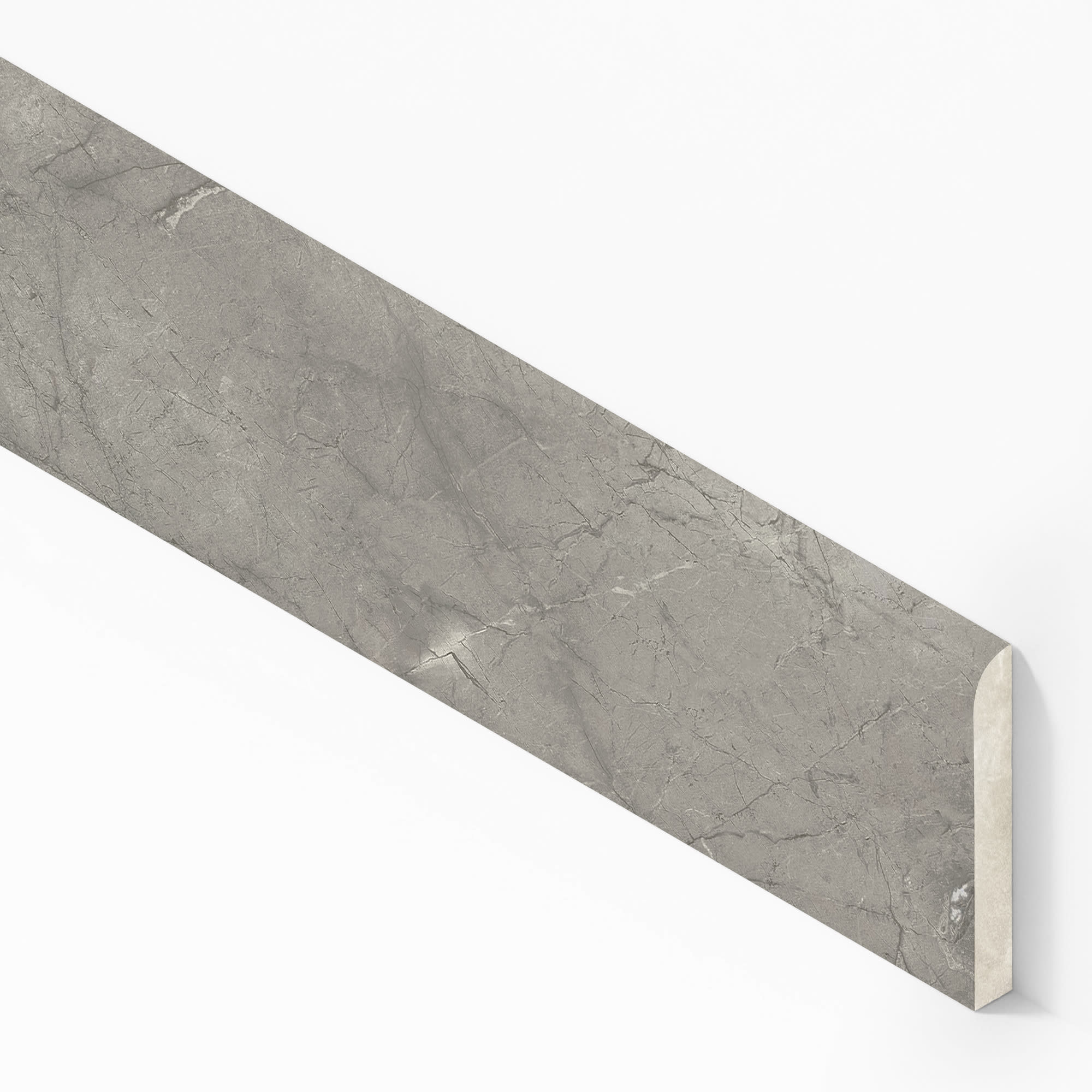 Plinthe carrelage effet Marbre Gris Royal 150x7,2 cm Brillant Orsiano
