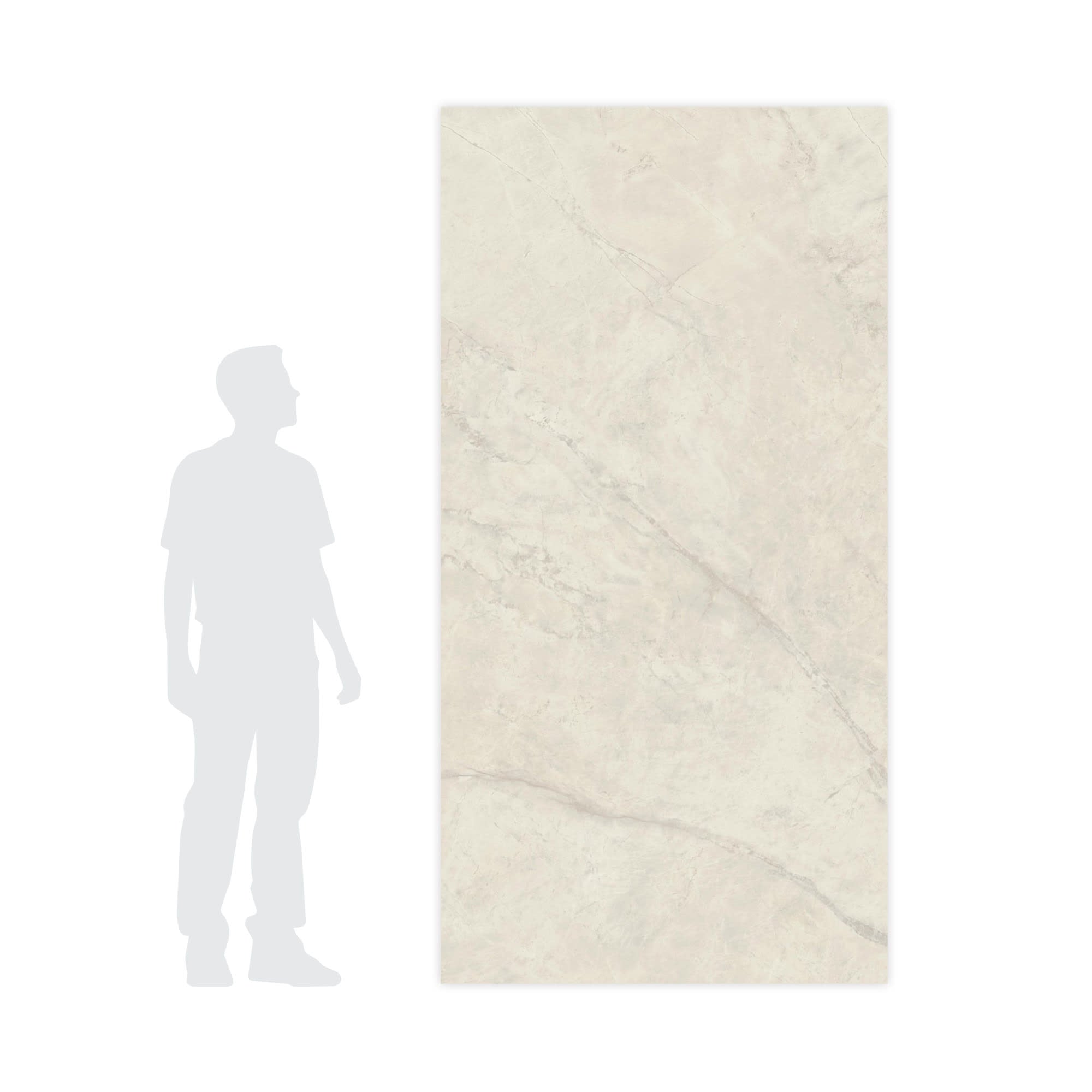 Carrelage effet Marbre Gris Luna 240x120x0,9 cm Brillant Montira - Mur intérieur