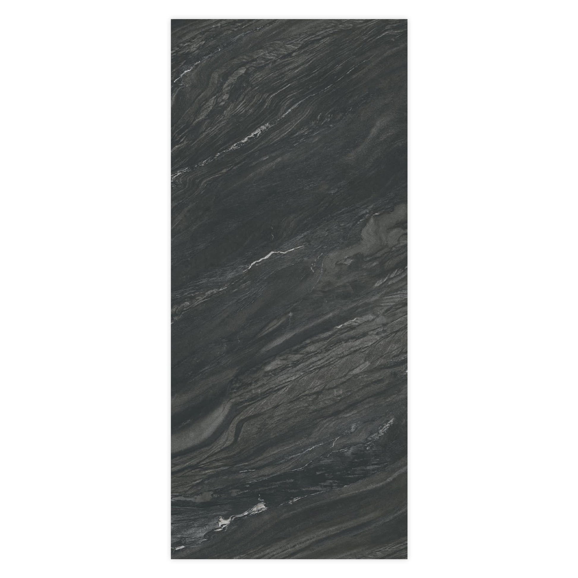 Carrelage effet Marbre Noir Vulcano 278x120x0,6 cm Silk Sorvella - Mur intérieur