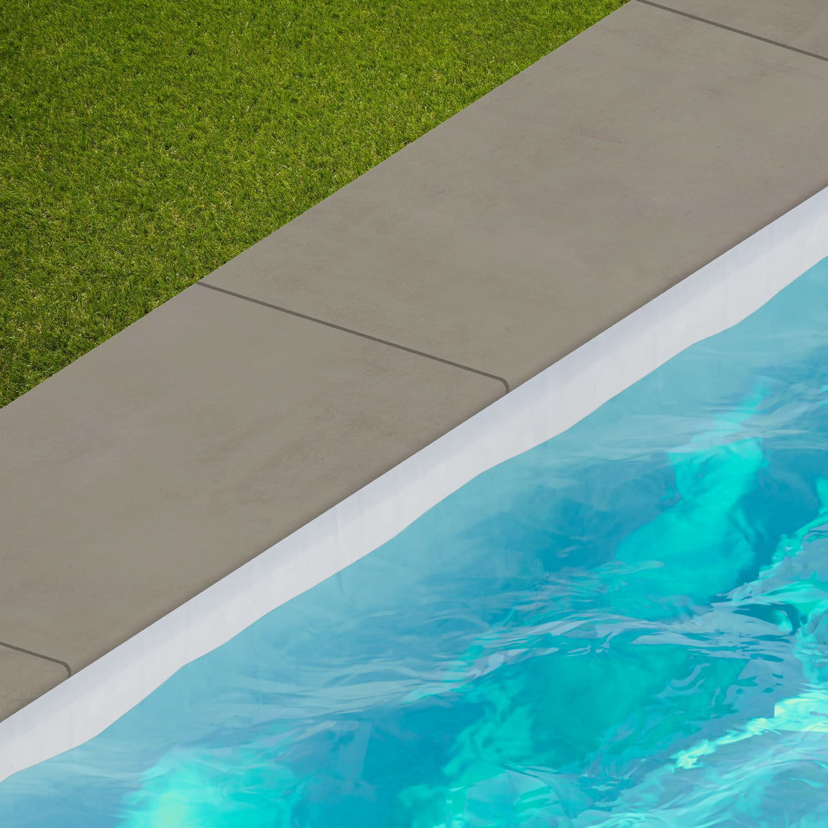 Margelle de piscine effet Béton Gris Terre 80x40x2 cm Bord 1/2 Rond Vetrano
