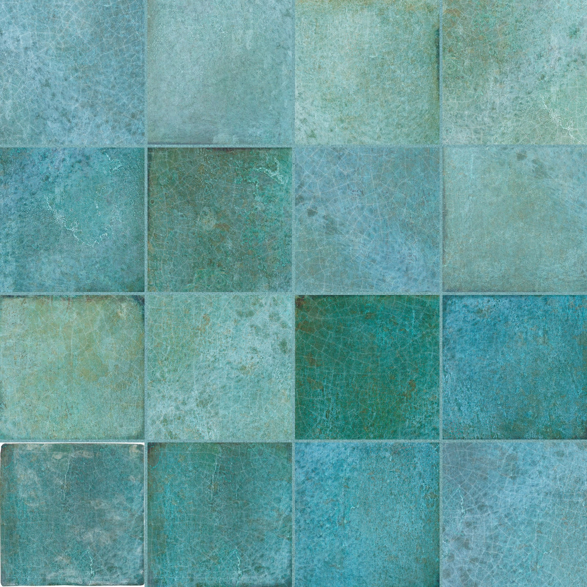 Carrelage effet Zellige Bleu Clair 10x10x0,85 cm Caldero - Mur intérieur