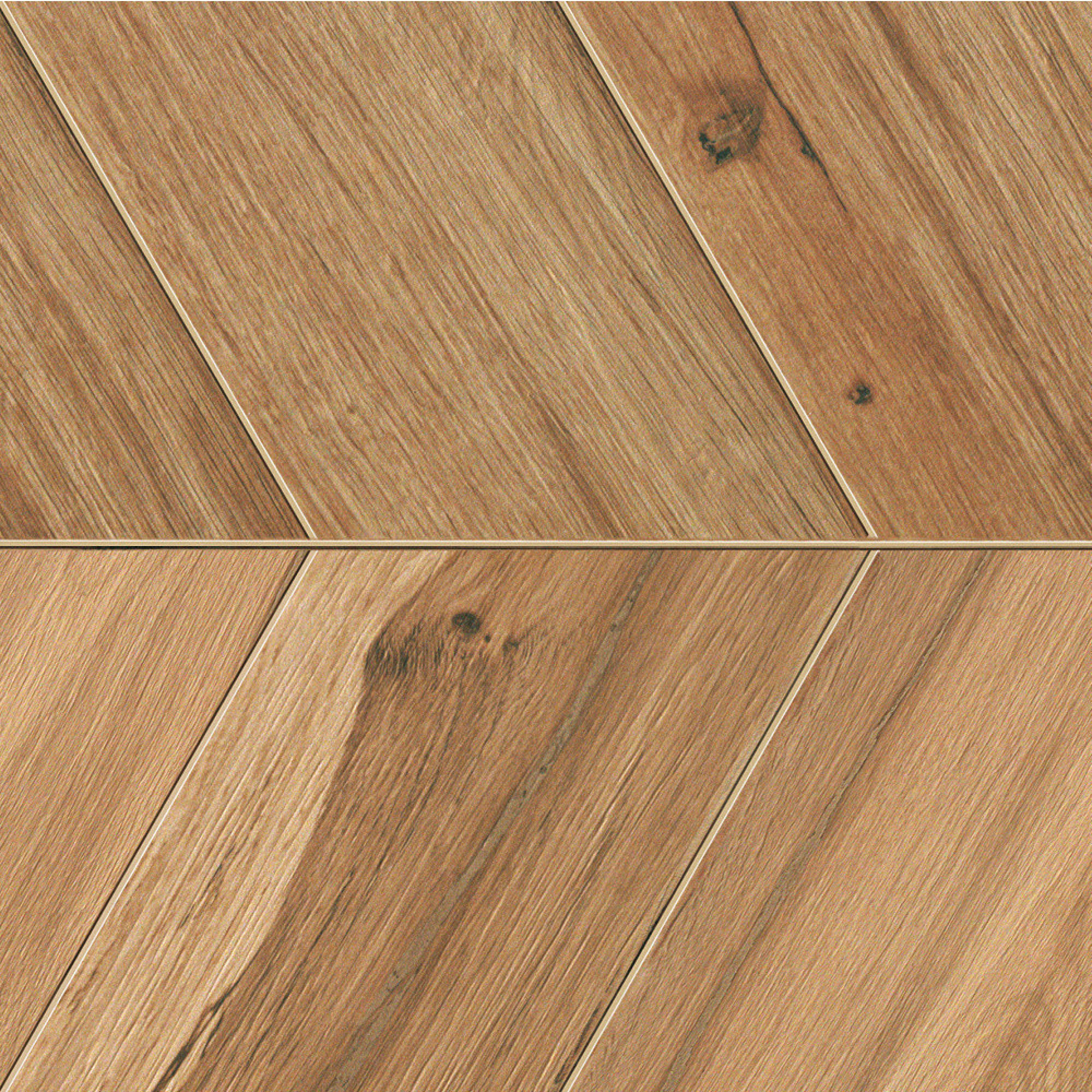 Carrelage effet Parquet Bois Chêne Ambre Chevron Pointe de Hongrie 35x34,5x0,95 cm Mat Tarina - Sol et mur intérieur