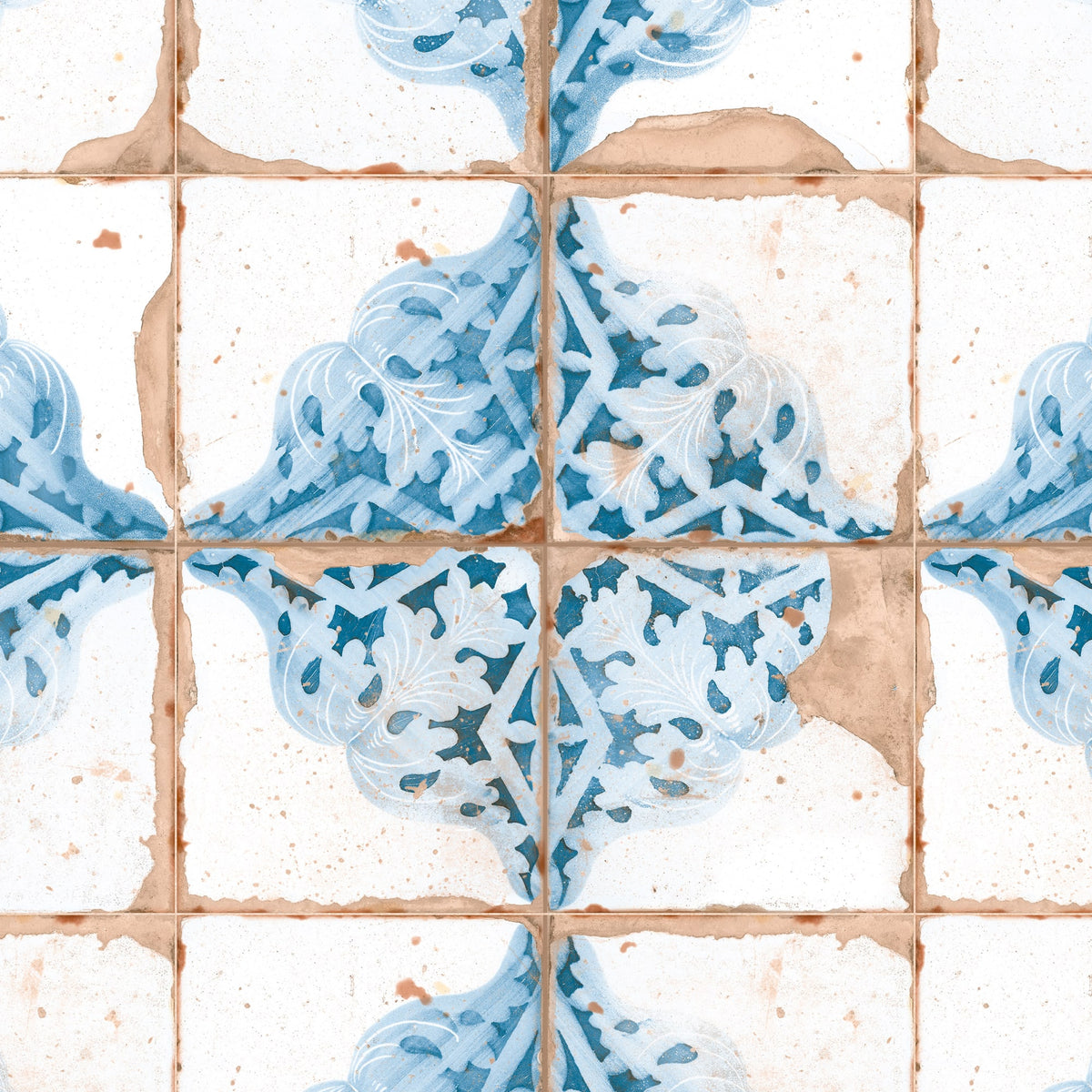 Carrelage Vintage Bleu Nature 33x33x0,95 cm Rhodes - Sol et mur intérieur