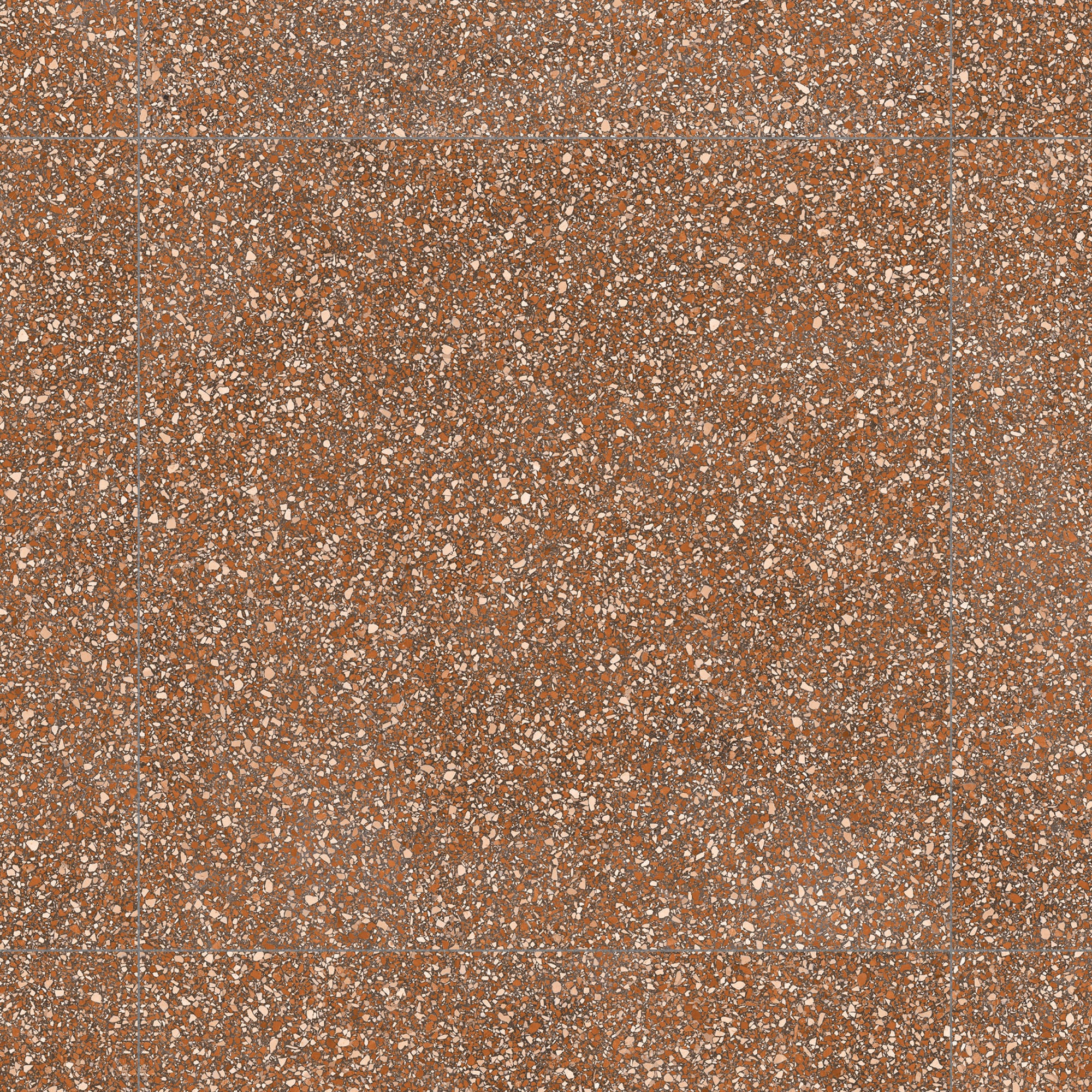 Carrelage Vintage effet Terrazzo Rouge 90x90x0,9 cm Belrosa - Sol et mur intérieur et Sol extérieur