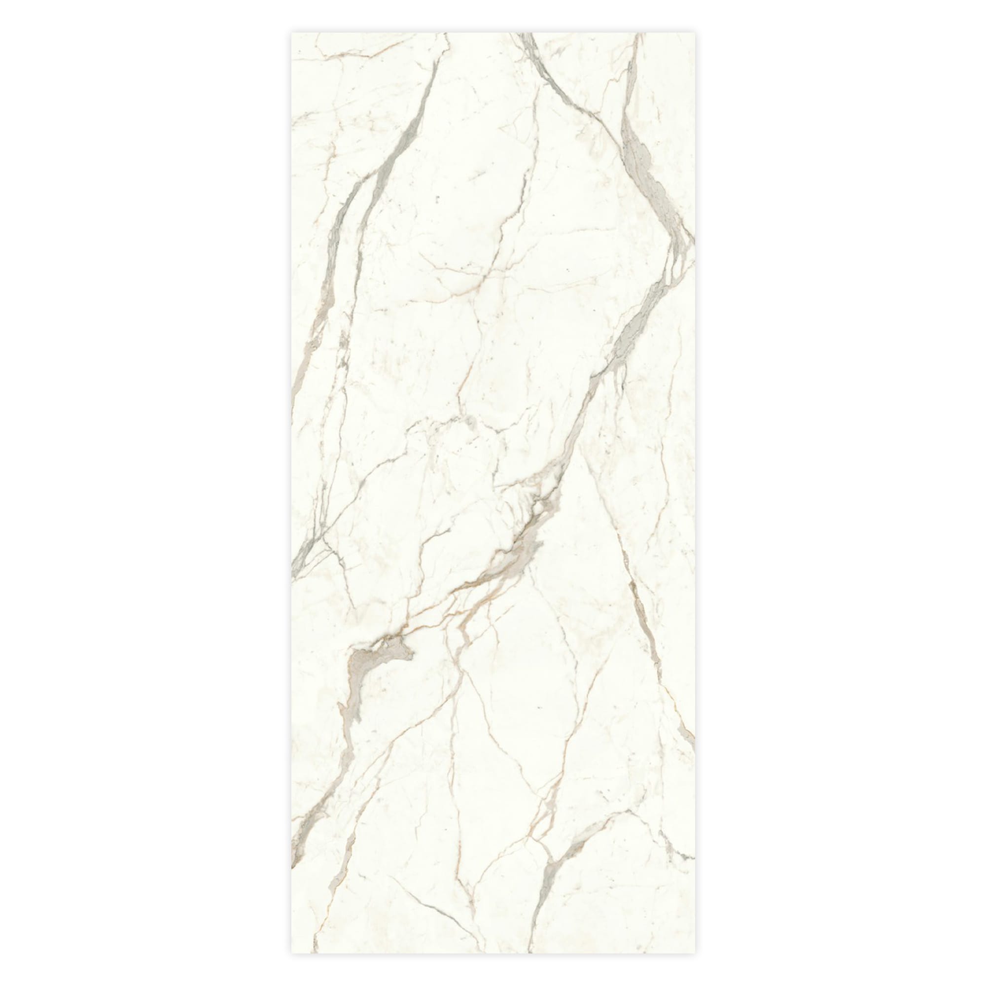Carrelage effet Marbre Blanc Calacatta Prima Bookmatch A 278x120x0,6 cm Brillant Faventa - Mur intérieur