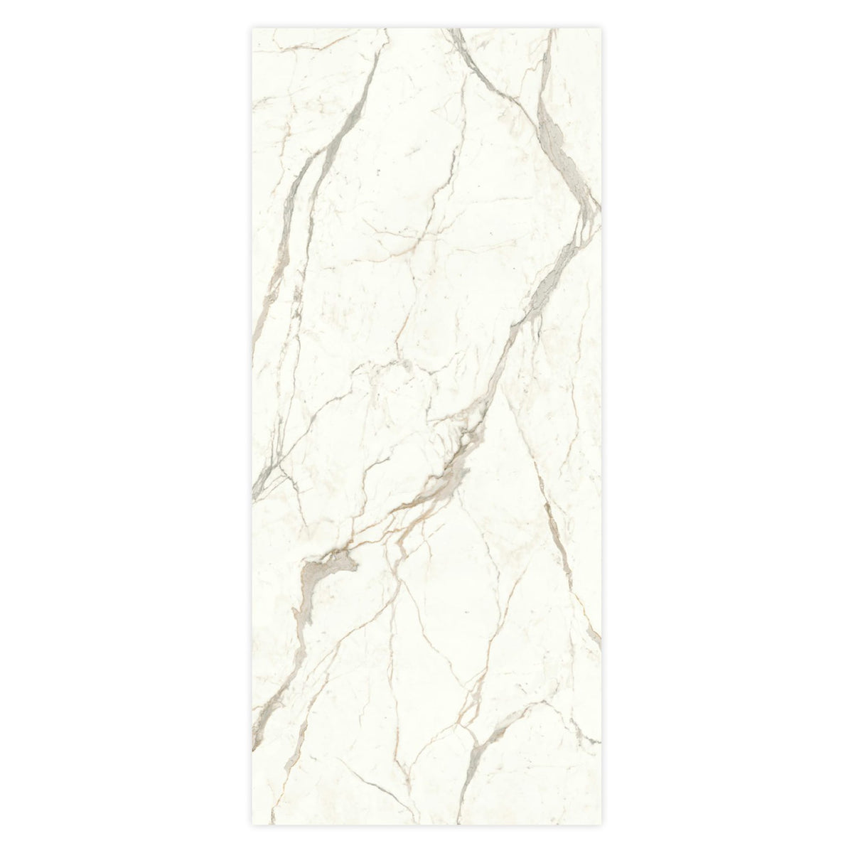 Carrelage effet Marbre Blanc Calacatta Prima Bookmatch A 278x120x0,6 cm Brillant Faventa - Mur intérieur