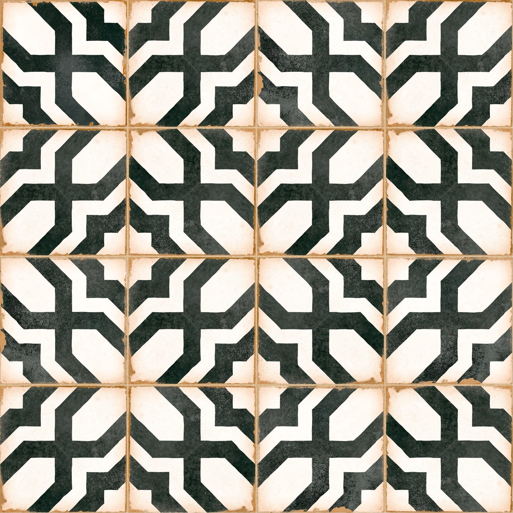 Carrelage effet Carreau ciment Noreza Noir 12,3x12,3x0,87 cm Serano - Sol et mur intérieur