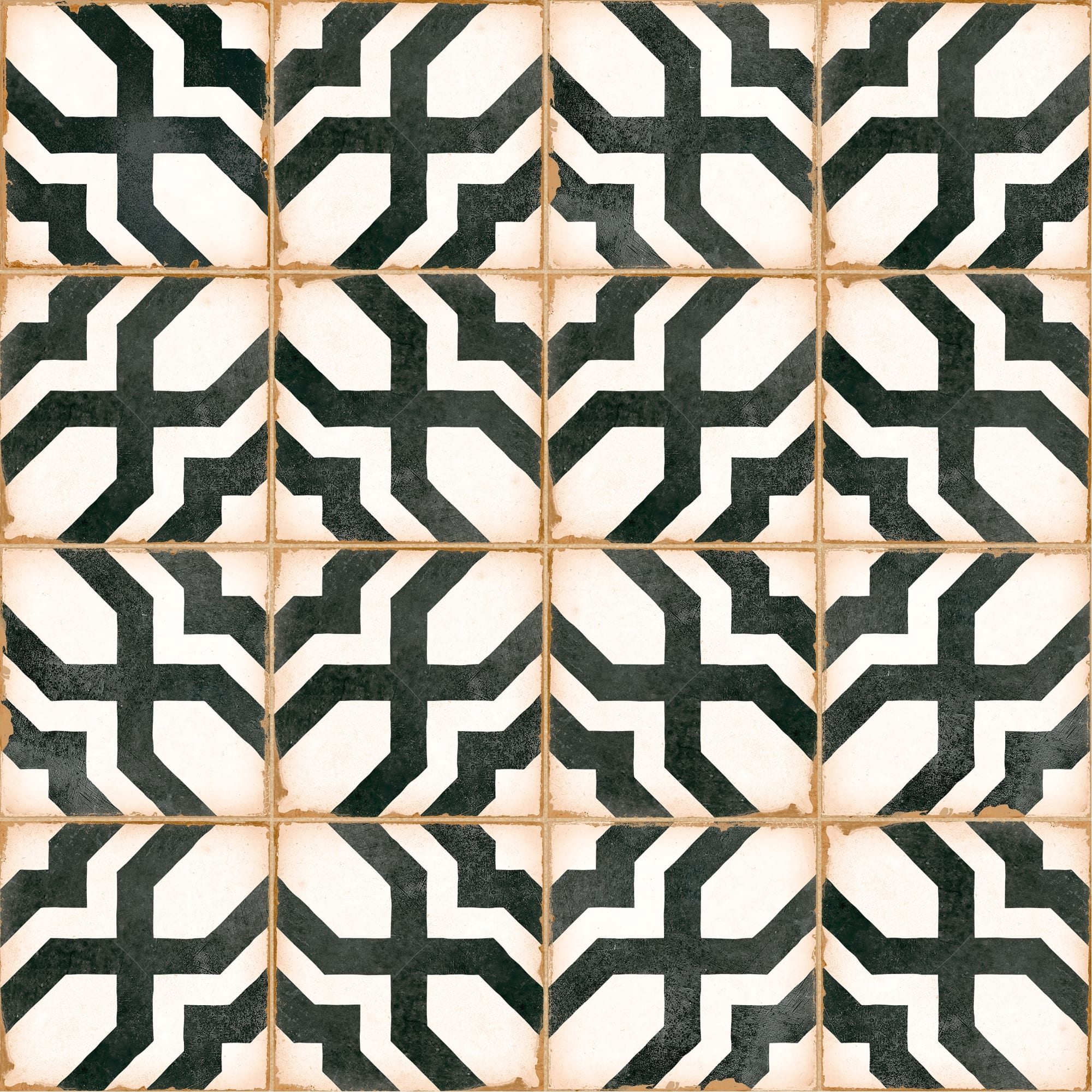 Carrelage effet Carreau ciment Noreza Noir 12,3x12,3x0,87 cm Serano - Sol et mur intérieur