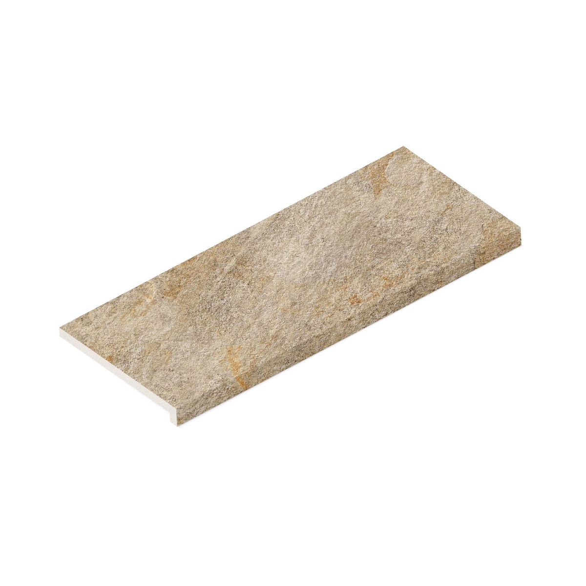 Margelle de piscine effet Pierre Quartzite Beige Doré 80x33x2 cm Bord Droit avec retombée Salvero