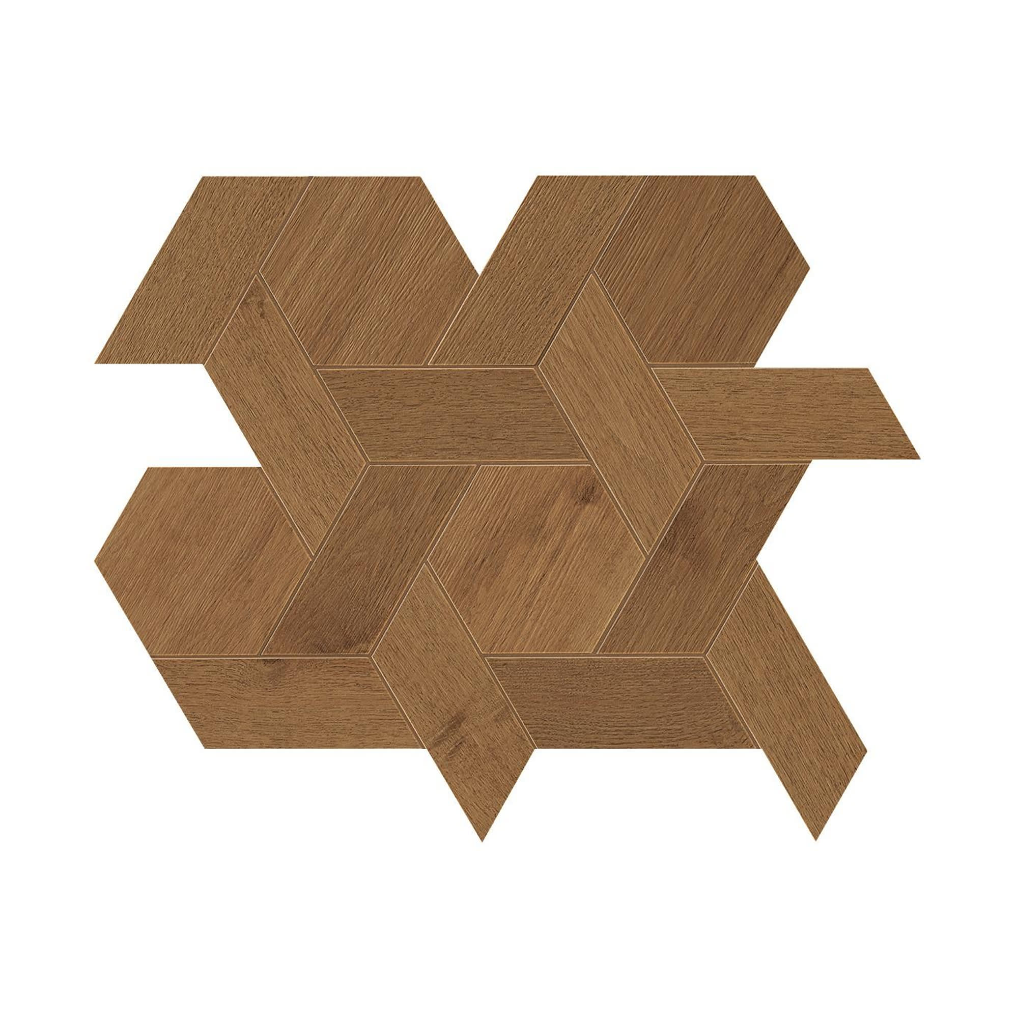 Carrelage effet Parquet Bois Chêne Cognac Mix 40x34,6x0,95 cm Mat Lorenta - Sol et mur intérieur