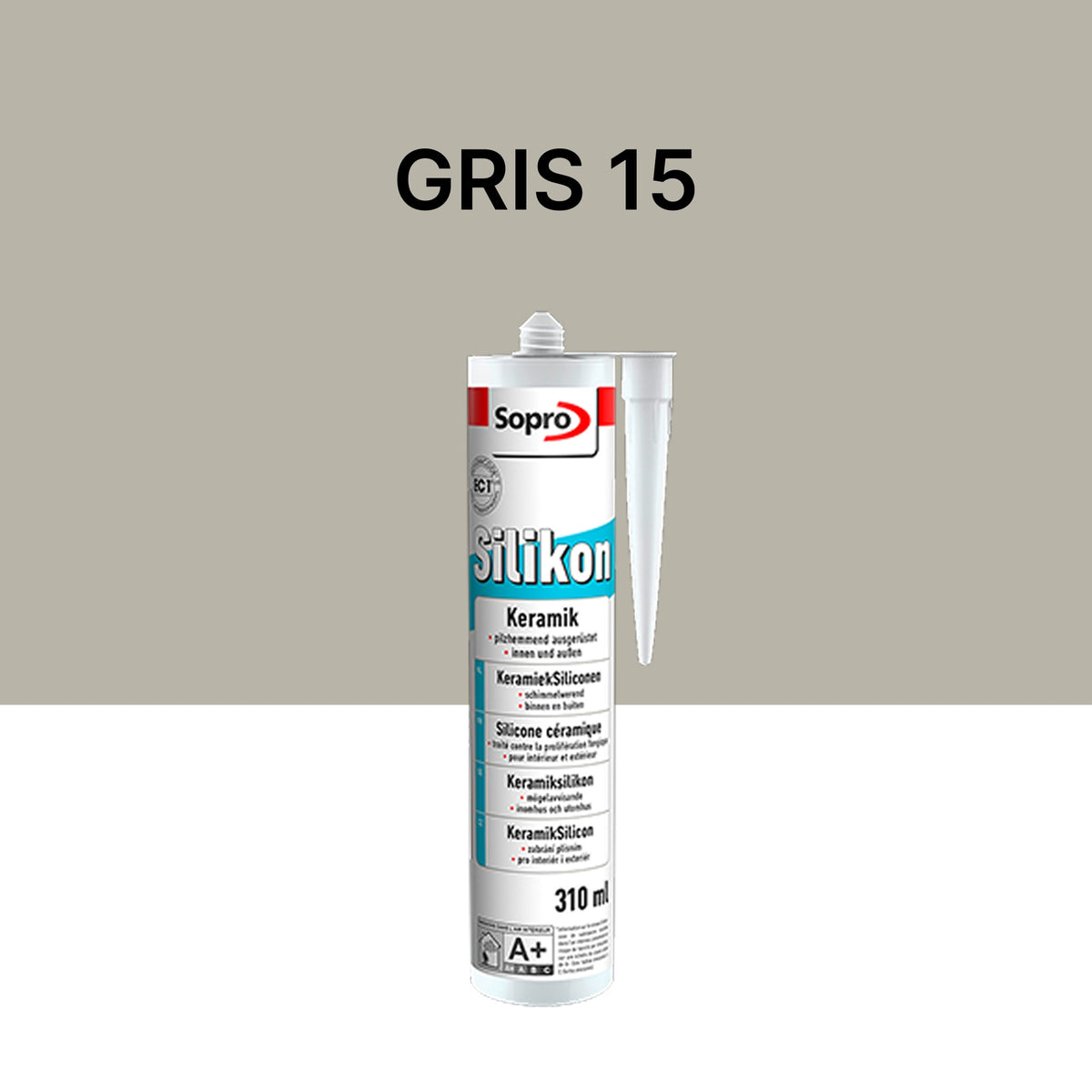 Mastic silicone spécial carrelage - Gris 15 - 310 ml
