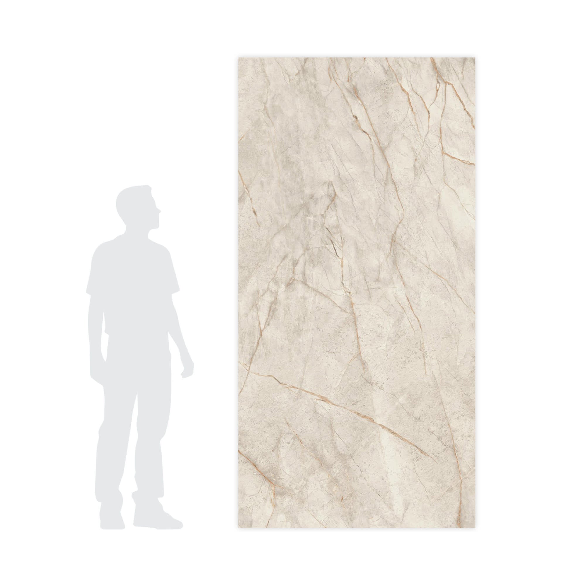 Carrelage effet Marbre Blanc Himalaya 240x120x0,9 cm Brillant Sorvella - Mur intérieur