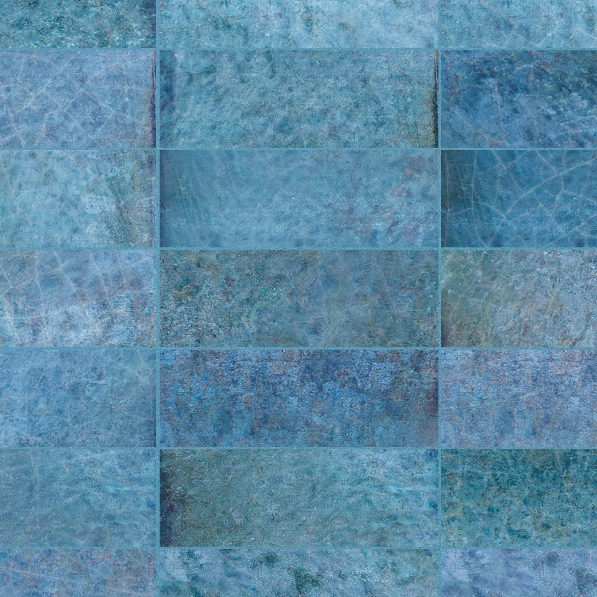Carrelage effet Zellige Bleu Foncé 20x6,5x0,85 cm Caldero - Mur intérieur