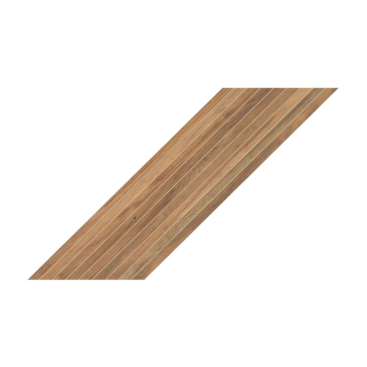 Carrelage effet Parquet Bois Chêne Ambre Stripe Chevron Pointe de Hongrie 74x22,2x0,95 cm Mat Tarina - Sol et mur intérieur