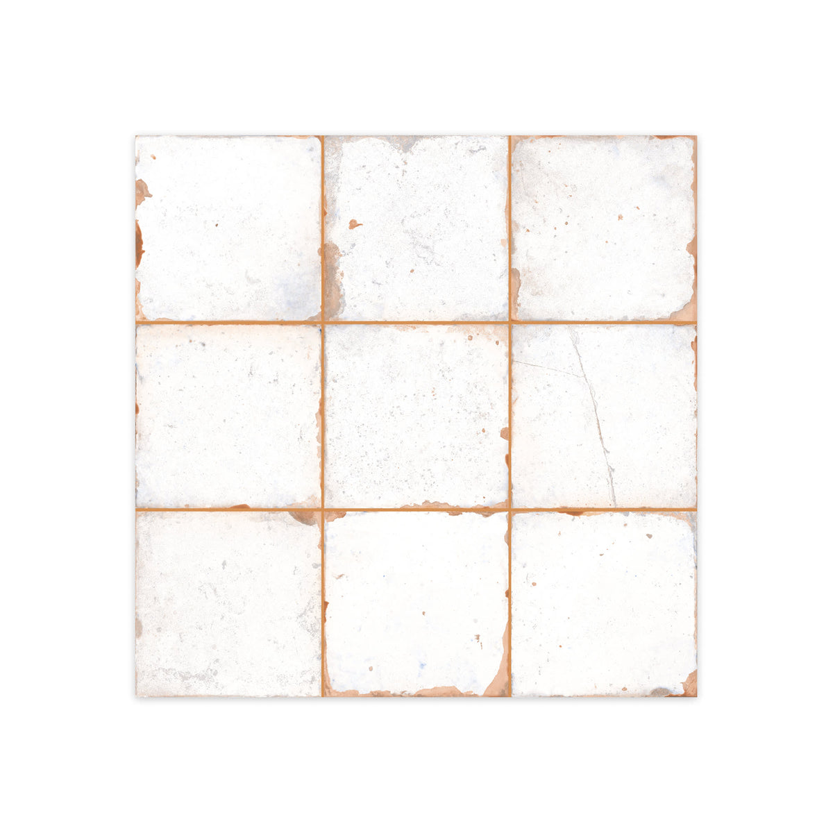 Carrelage Vintage Blanc 33x33x0,95 cm Castelia - Mur intérieur