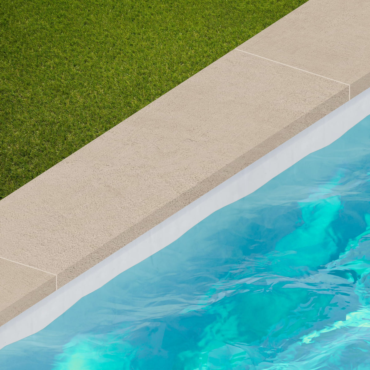Margelle de piscine effet Béton Grège 120x33x2 cm Bord Droit avec retombée Benzaro
