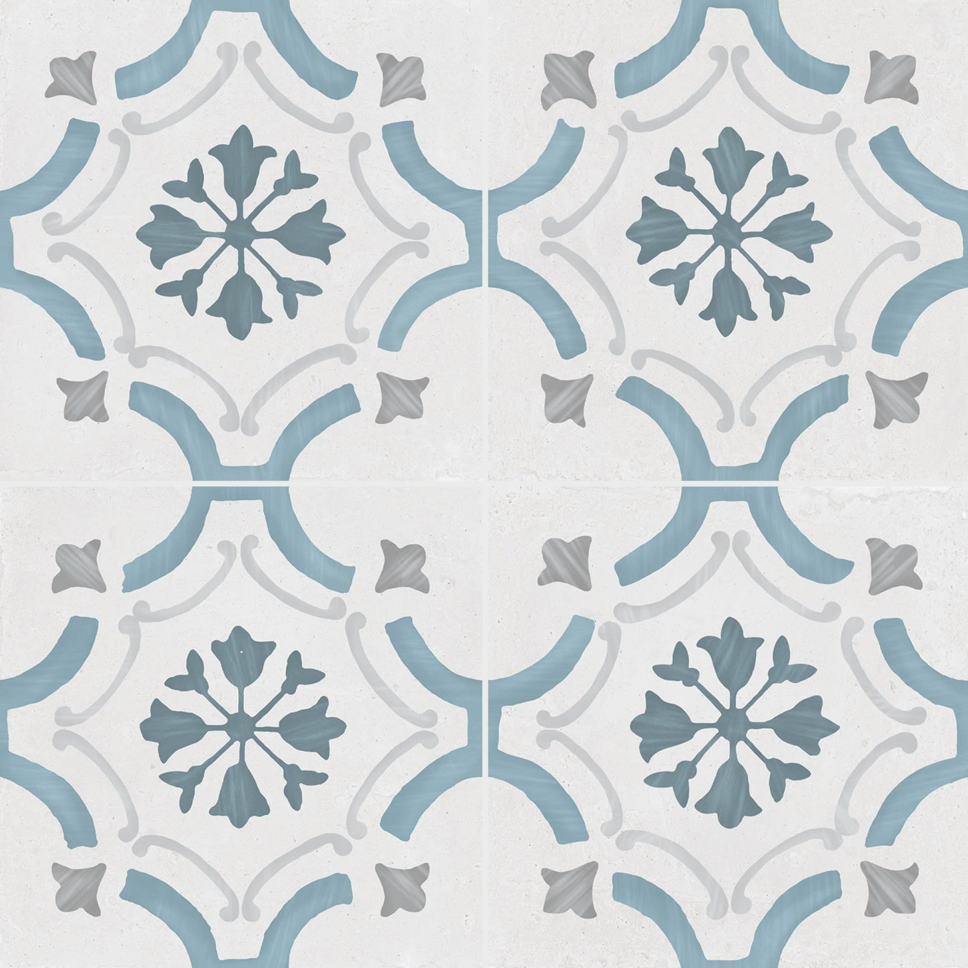Carrelage effet Carreau ciment Varolia Bleu 22,3x22,3x0,9 cm Ventoril - Sol et mur intérieur