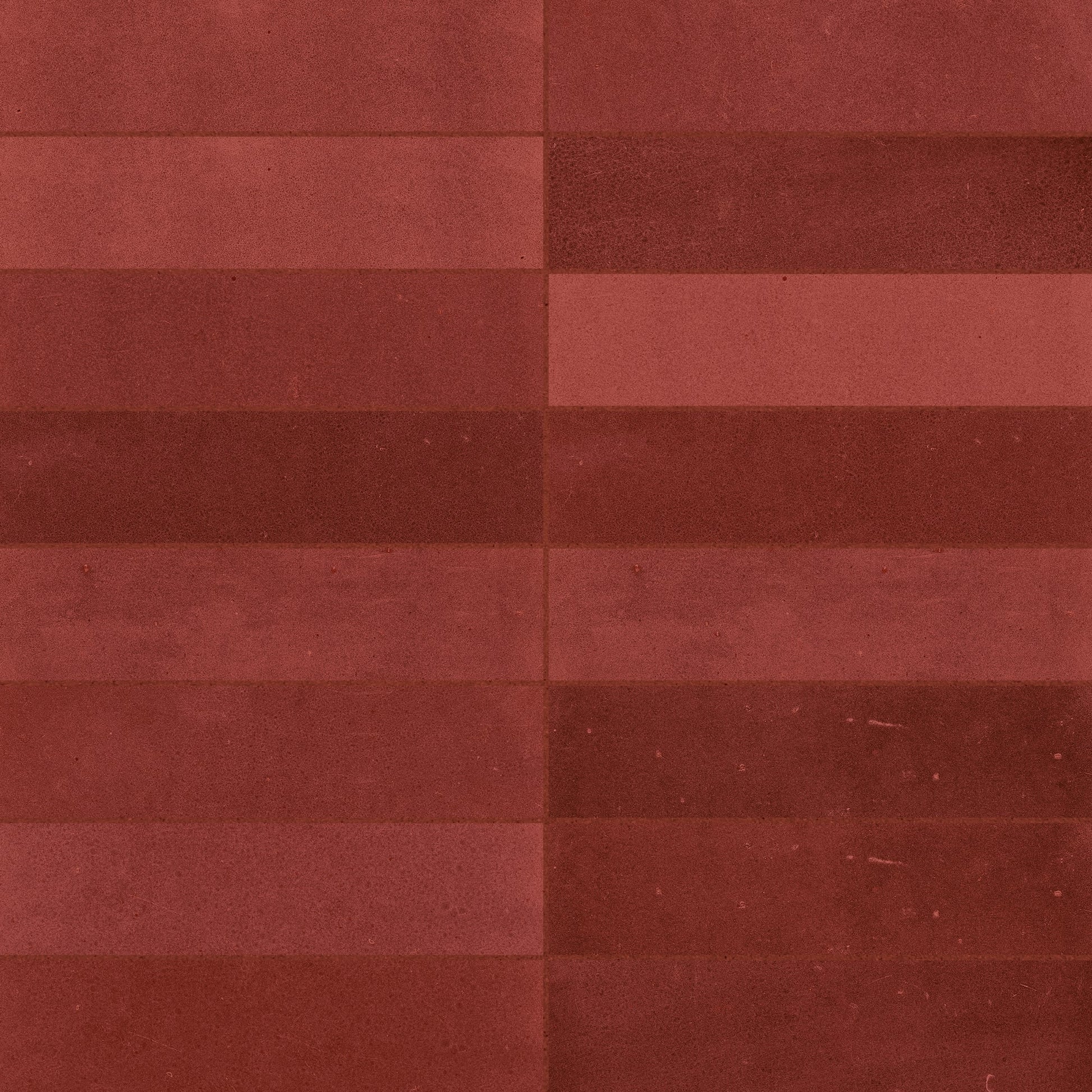 Carrelage effet Zellige Rouge 20x6,5x0,85 cm Mat Serinor - Mur intérieur
