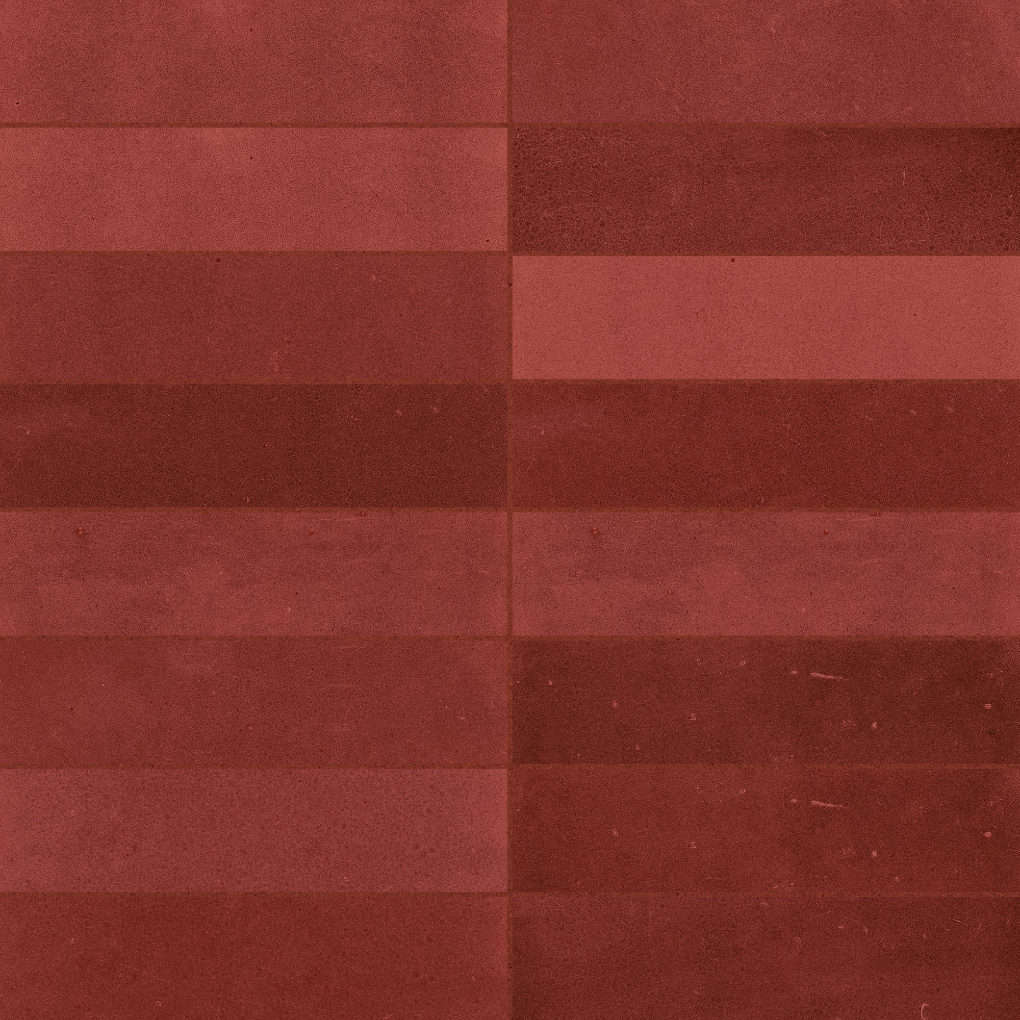 Carrelage effet Zellige Rouge 20x6,5x0,85 cm Mat Serinor - Mur intérieur